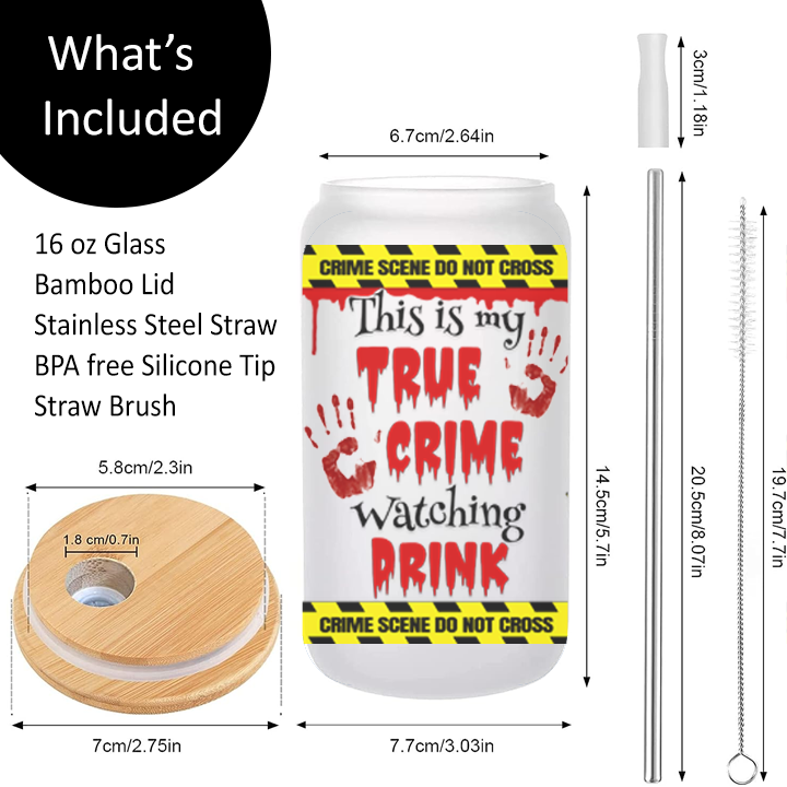 True Crime Watching Latte Glass Can Tumbler