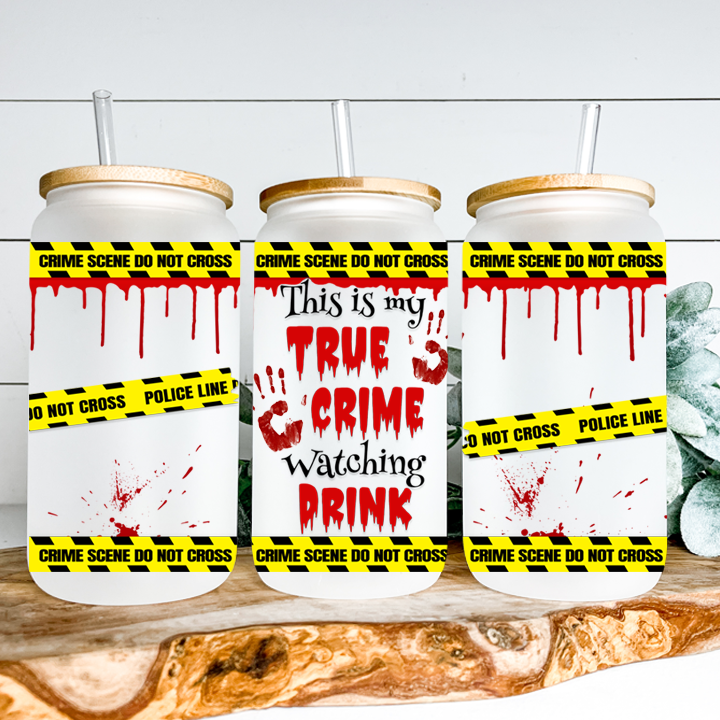 True Crime Watching Latte Glass Can Tumbler