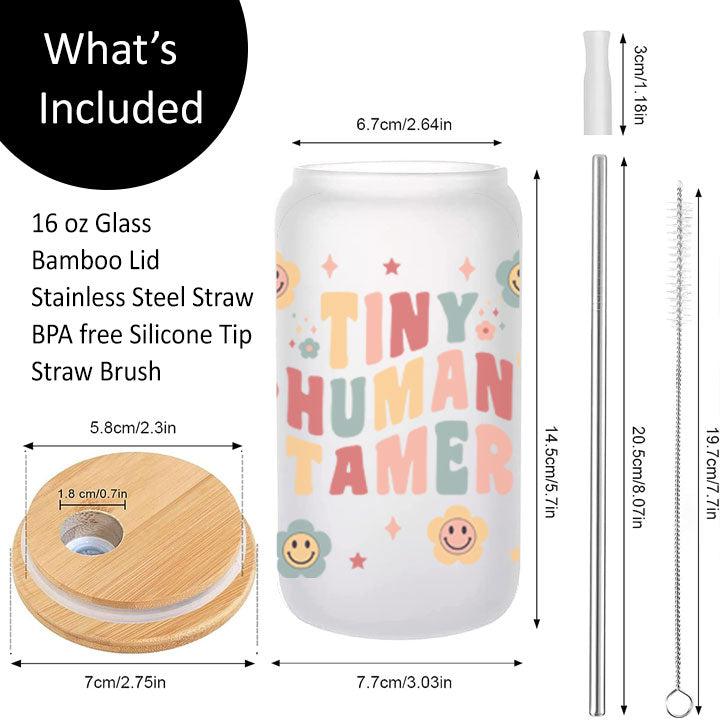 Tiny Human Tramer Latte Glass Can Tumbler