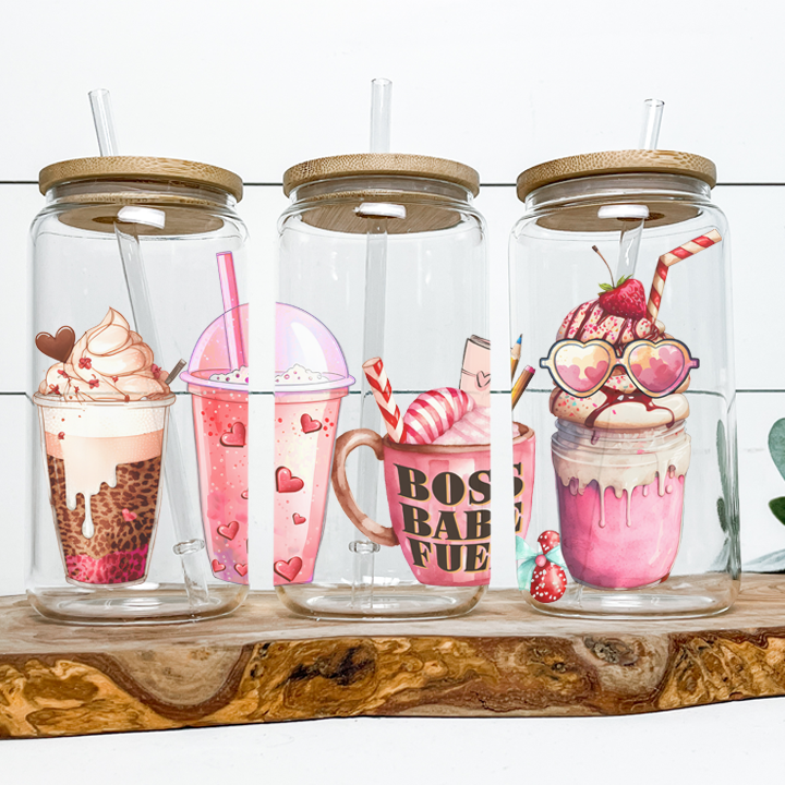 Boss Babe Frosted Glass Tumbler Libby Soda Can