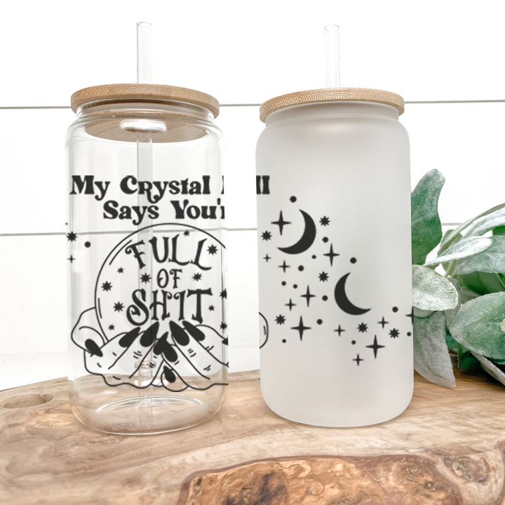 Crystal Ball Frosted Glass Tumbler Libby Soda Can