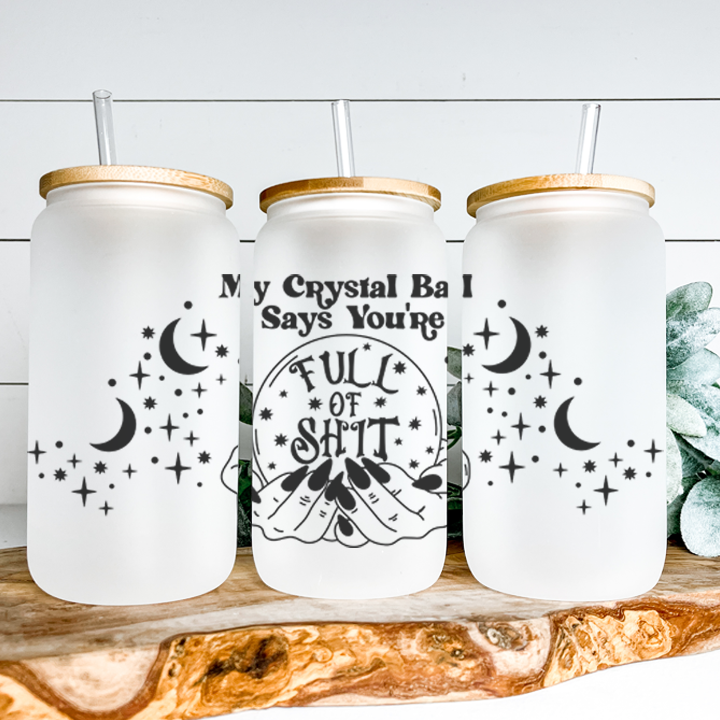 Crystal Ball Frosted Glass Tumbler Libby Soda Can