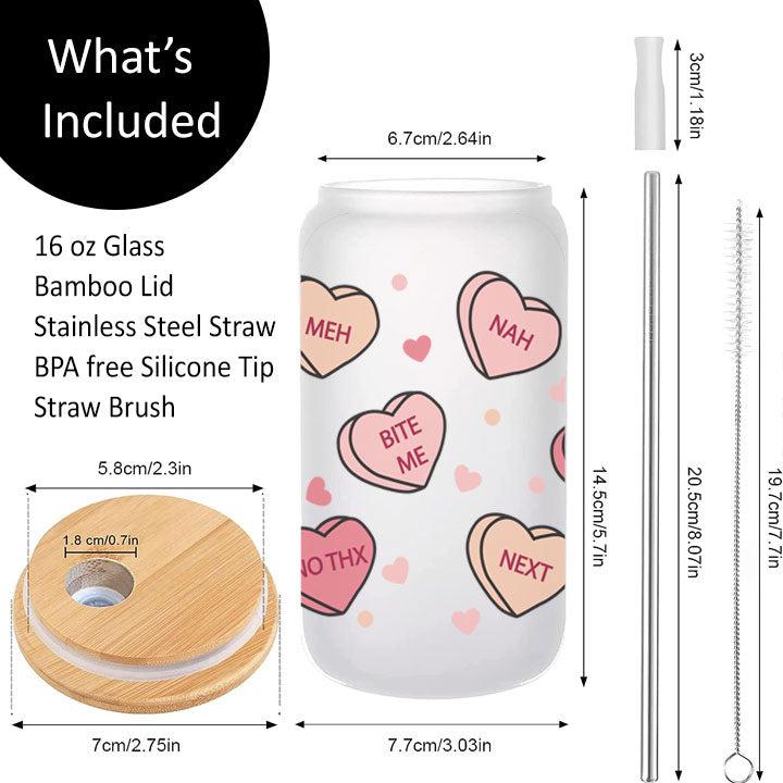 Anti Valentines Day Frosted Glass Tumbler Libby Soda Can