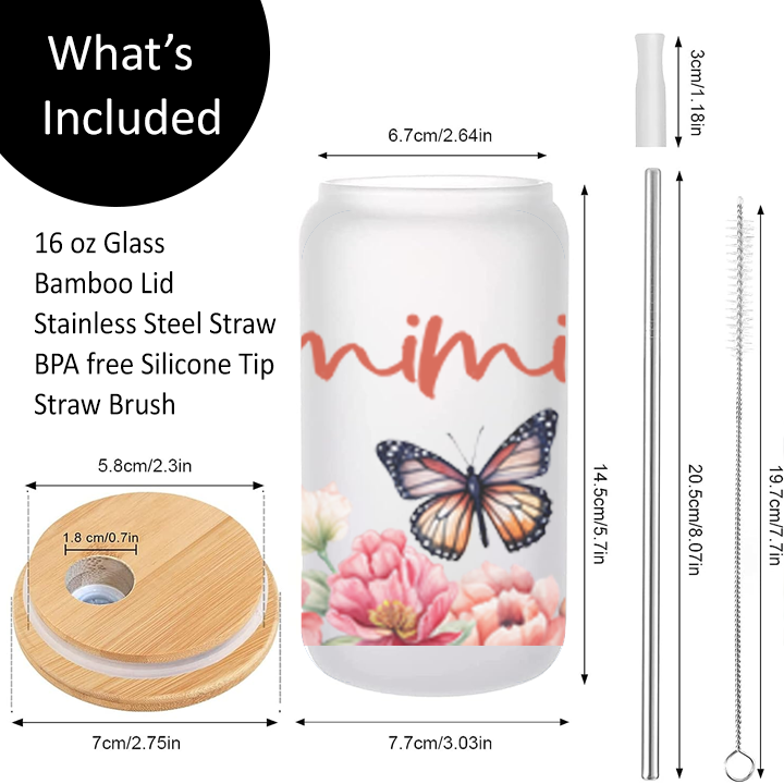 Mimi Frosted Glass Tumbler Libby Soda Can