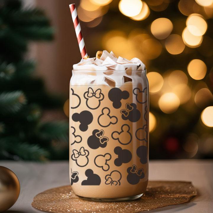 Mouse Ears Frosted Glass Tumbler Libby Soda Can