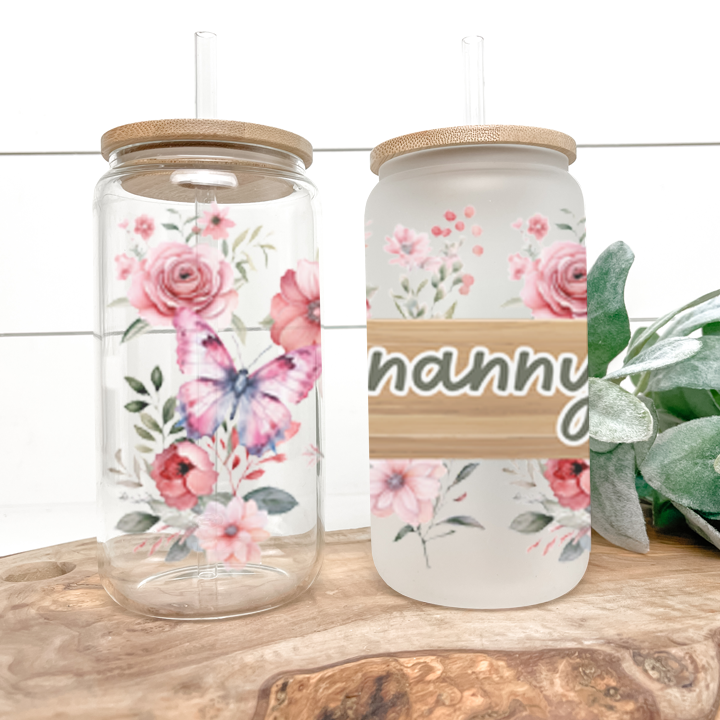 Nanny Frosted Glass Tumbler Libby Soda Can