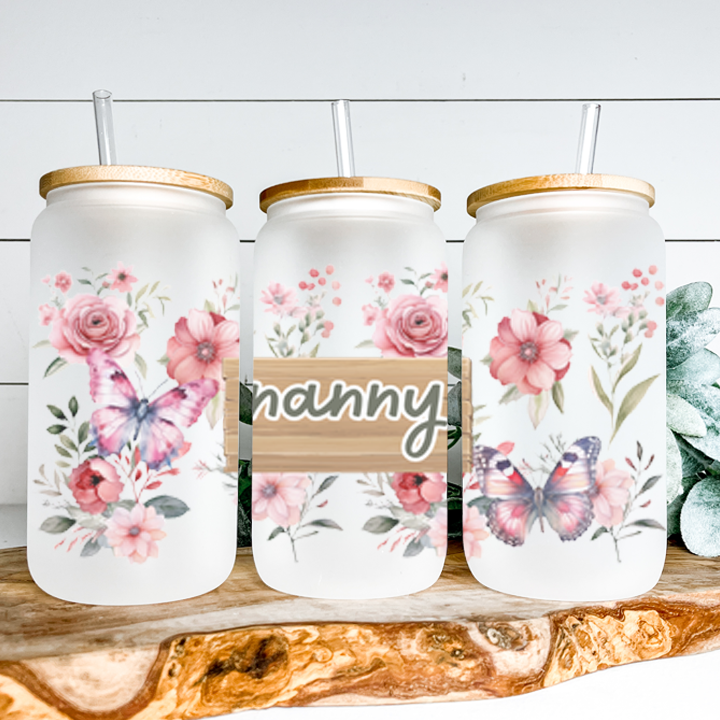 Nanny Frosted Glass Tumbler Libby Soda Can