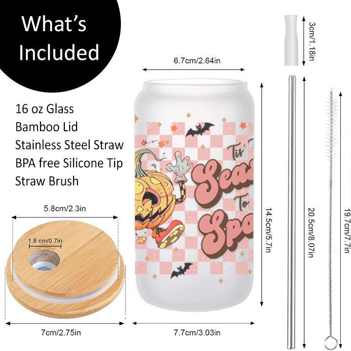 Retro Halloween Frosted Glass Tumbler