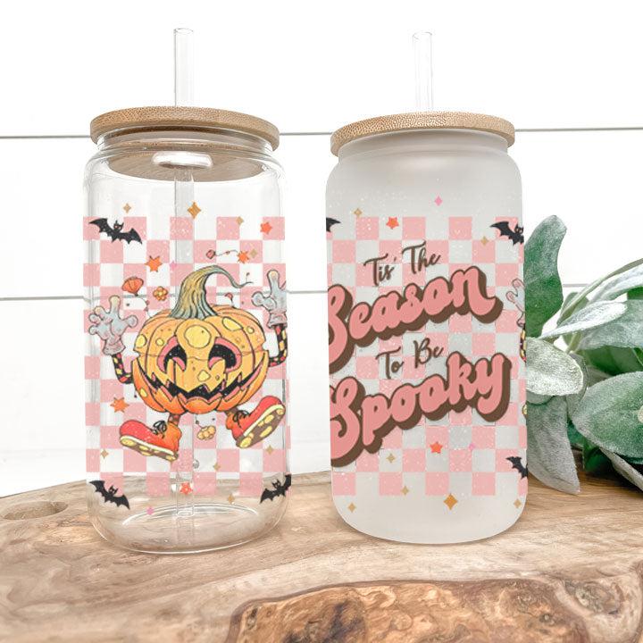 Retro Halloween Frosted Glass Tumbler