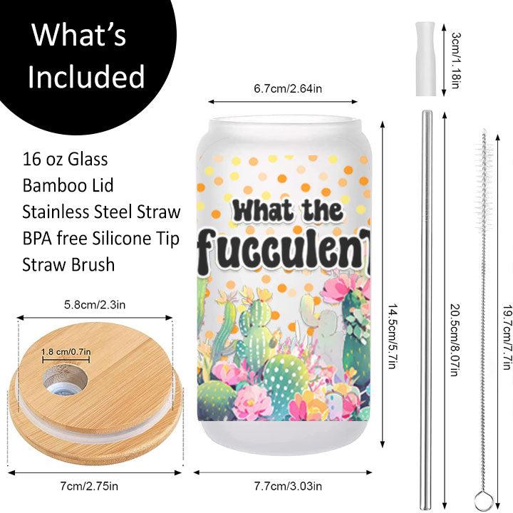 What The Fucculent Frosted Glass Tumbler