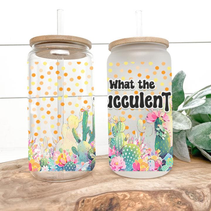 What The Fucculent Frosted Glass Tumbler