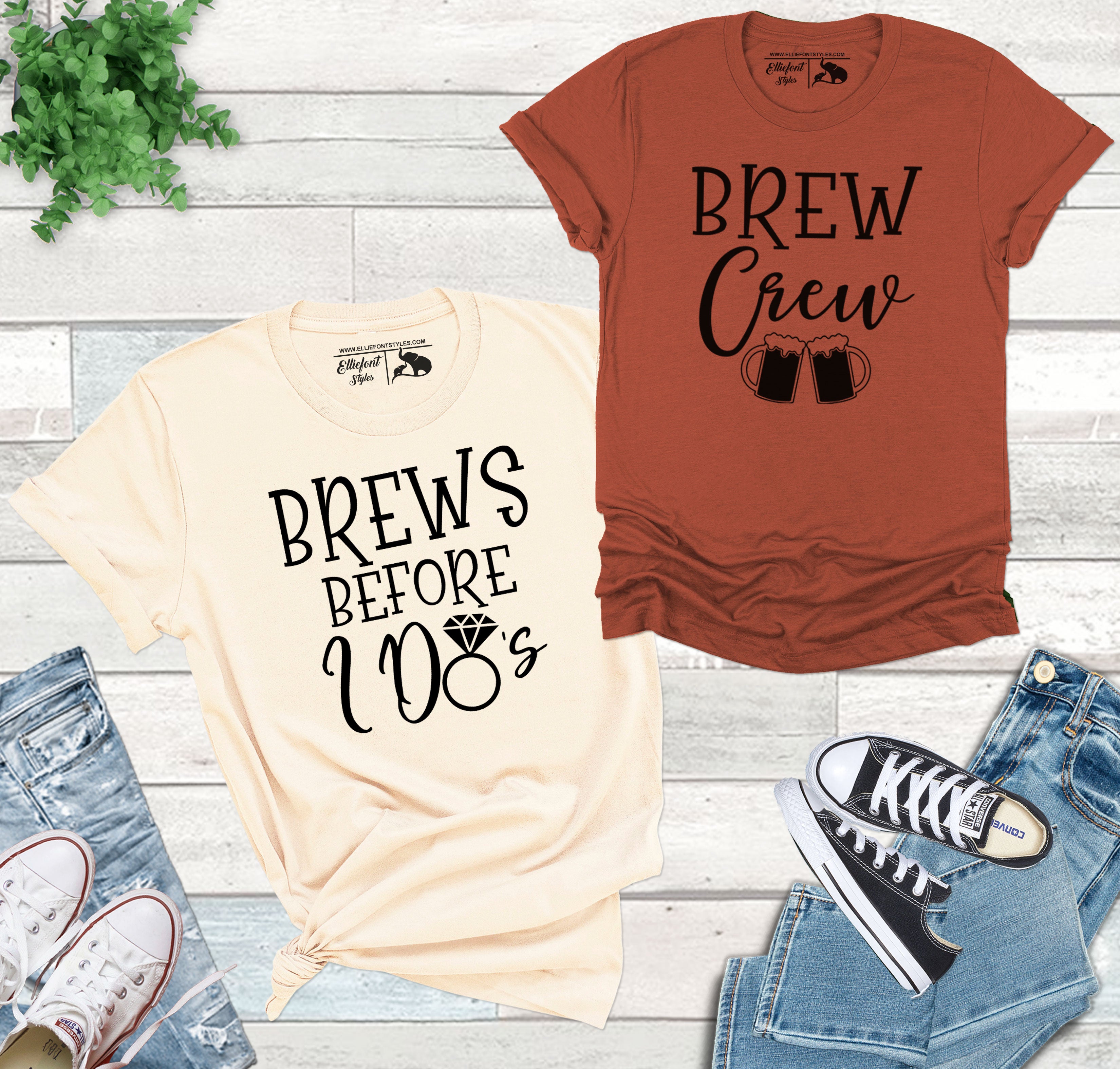 Brews Before I Do's | Brew Crew Bachelorette Party Bridal Wedding Party Shirts