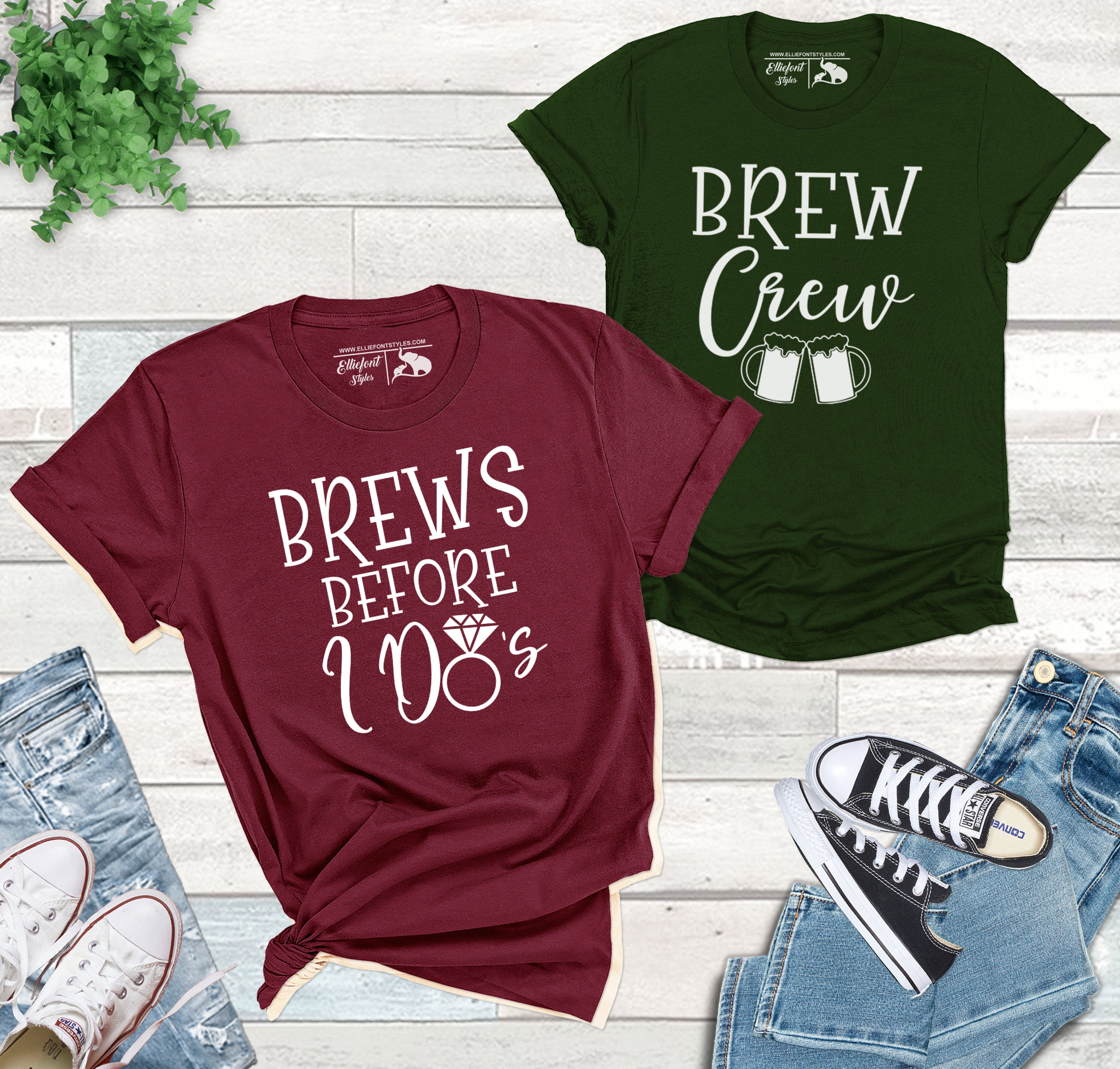 Brews Before I Do's | Brew Crew Bachelorette Party Bridal Wedding Party Shirts