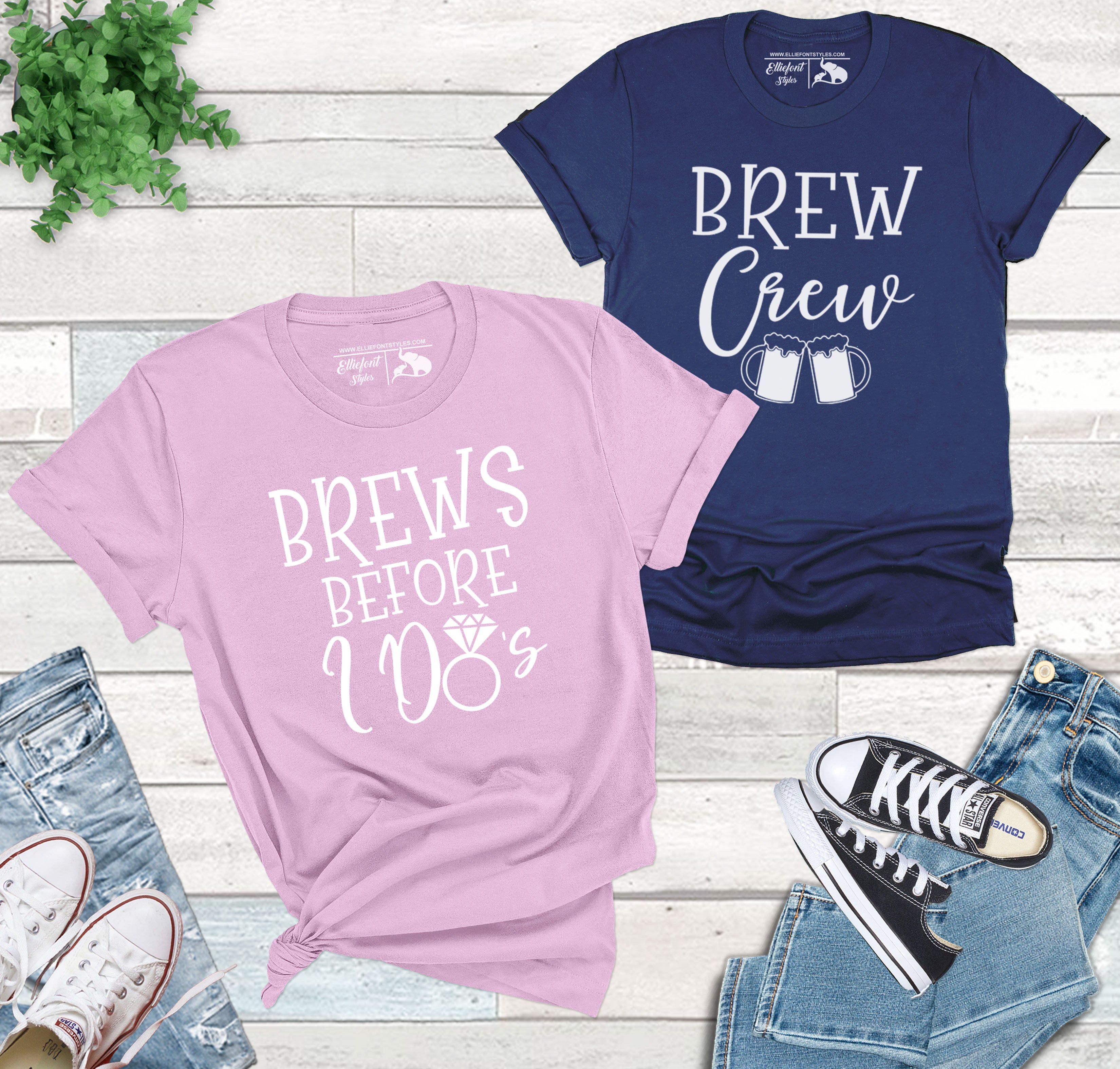 Brews Before I Do's | Brew Crew Bachelorette Party Bridal Wedding Party Shirts