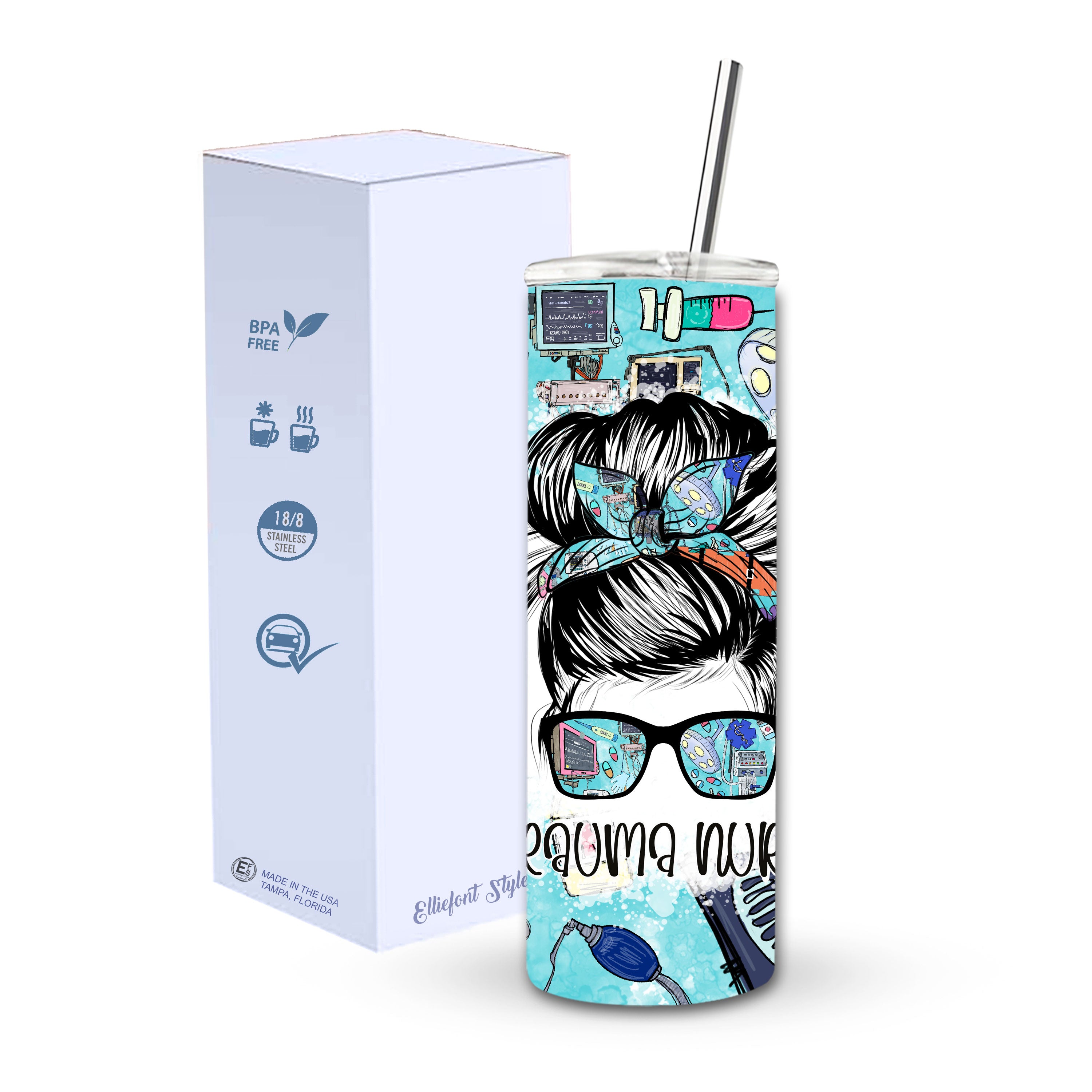 Trauma Nurse Skinny Tumbler