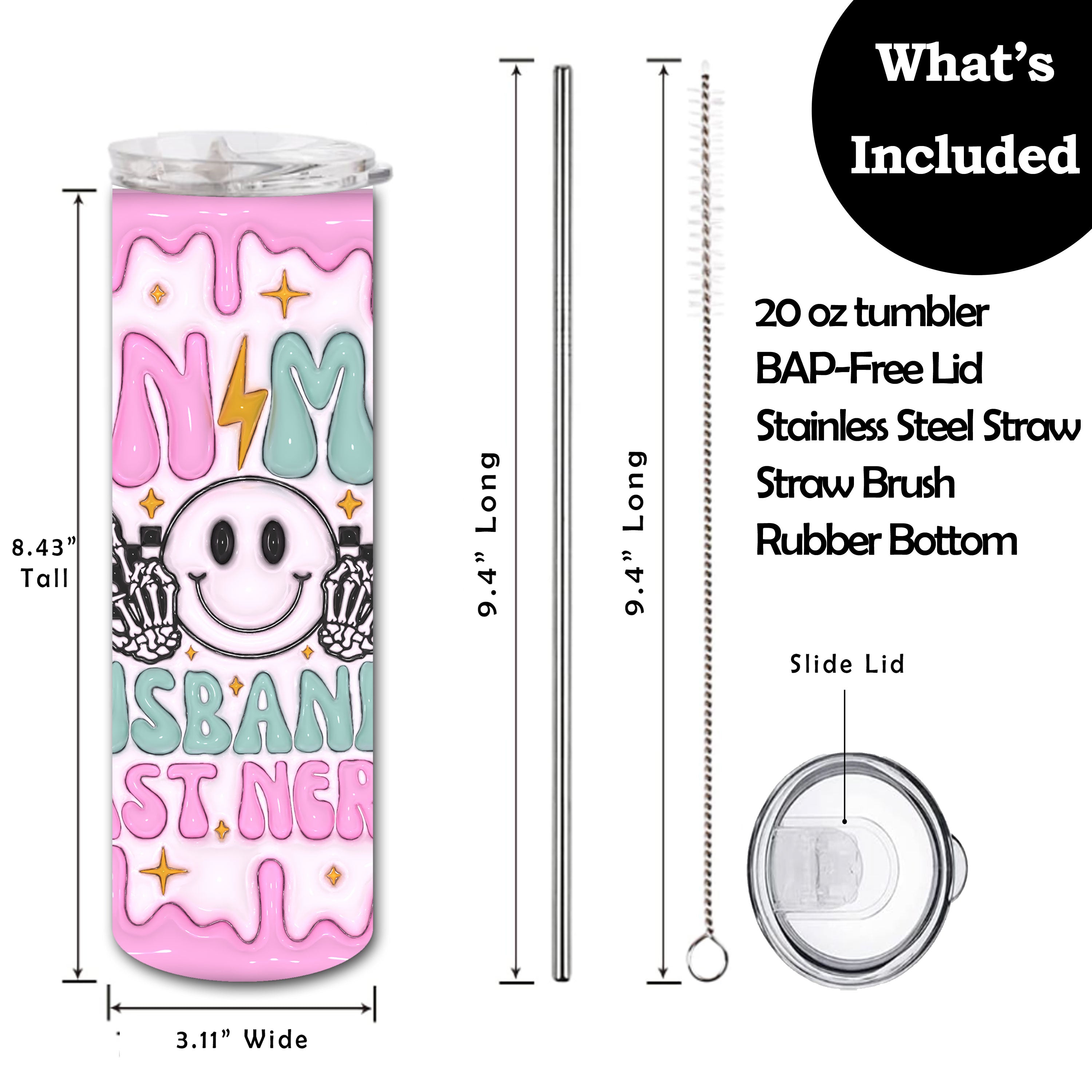 On My Husbands Last Nerve Skinny Tumbler