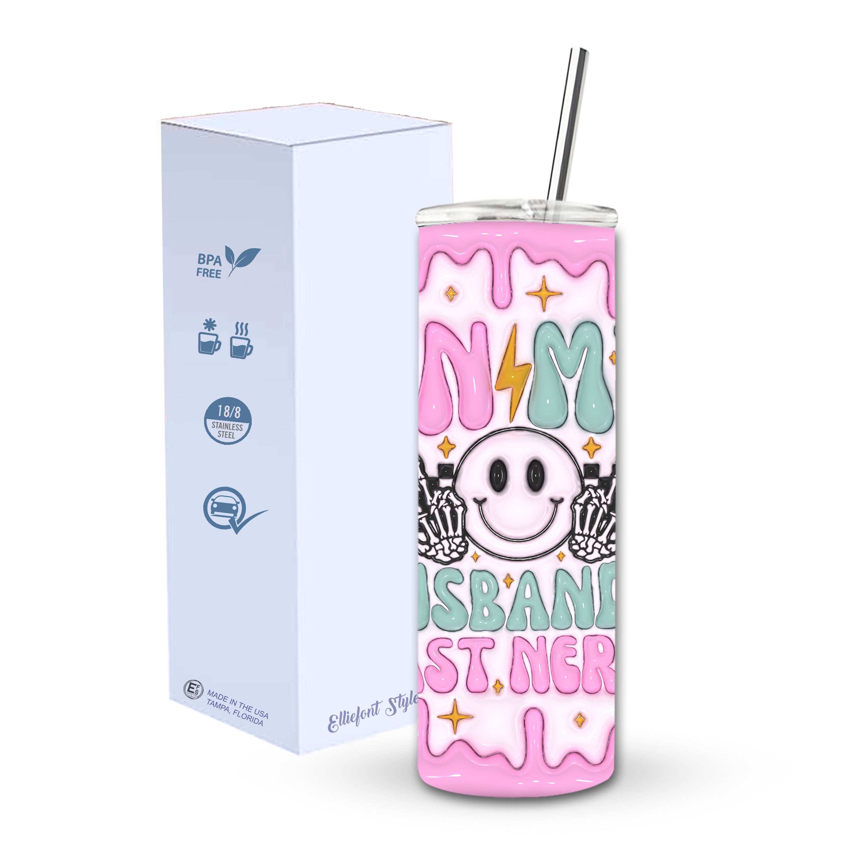 On My Husbands Last Nerve Skinny Tumbler