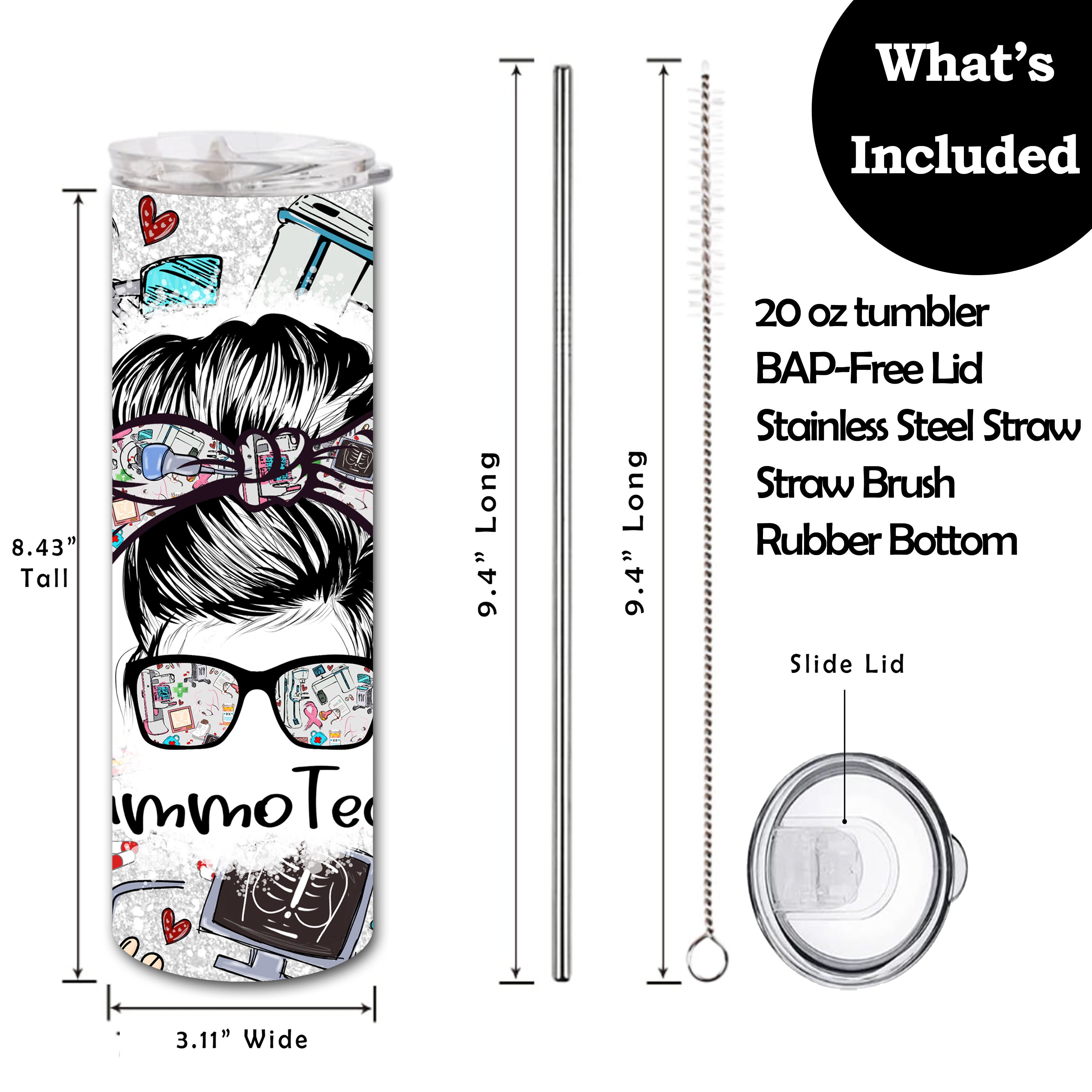 Mammogram Tech Skinny Tumbler