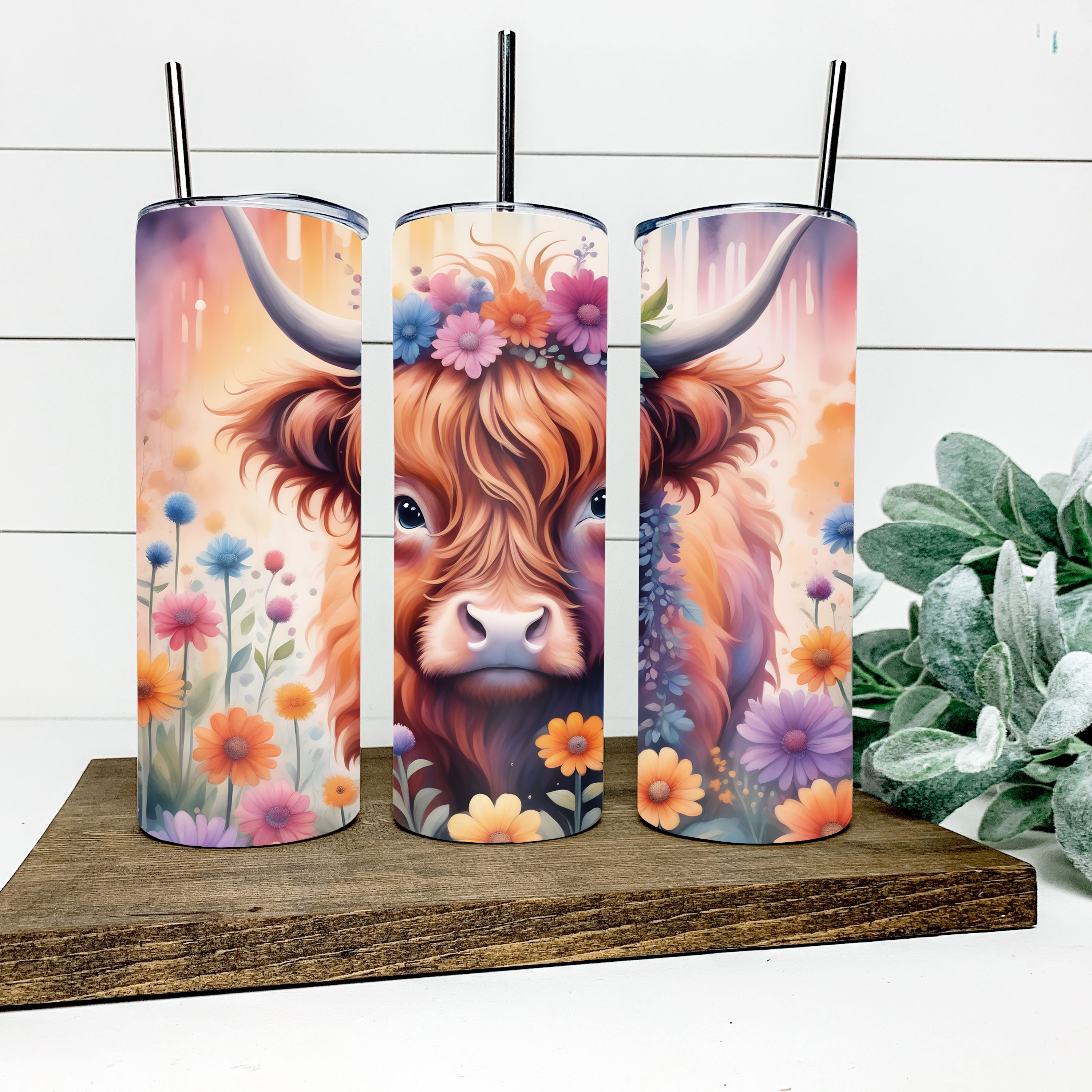 Highland Cow Skinny Tumbler