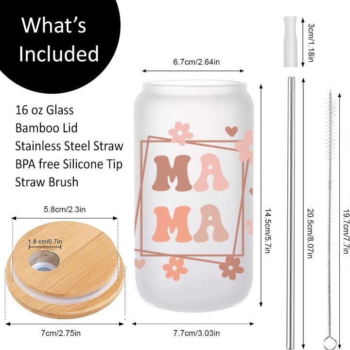 Mama Frosted Glass Tumbler Libby Soda Can