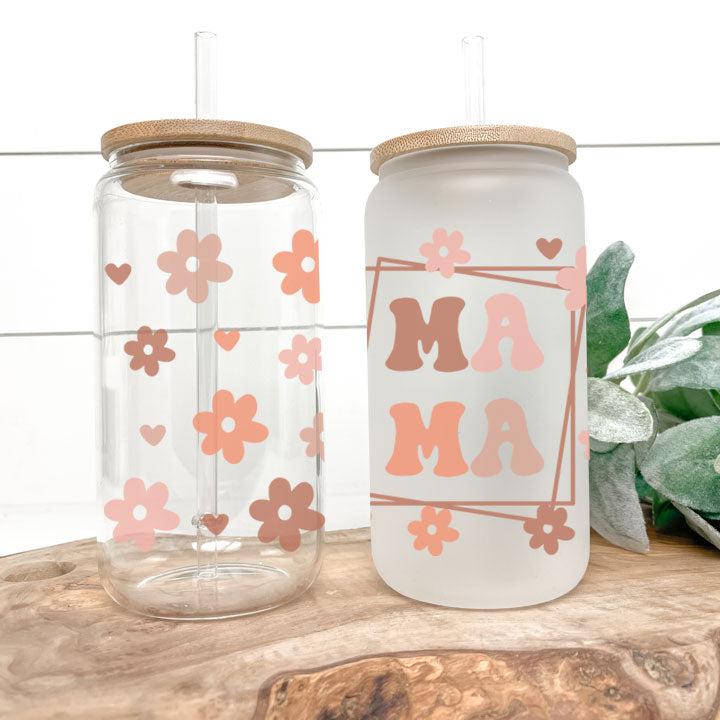 Mama Frosted Glass Tumbler Libby Soda Can