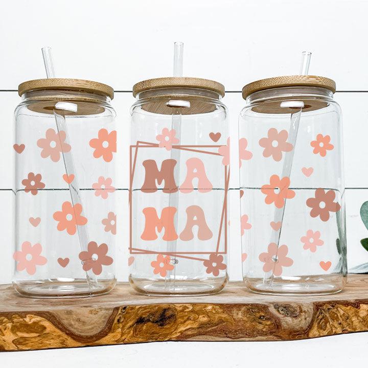 Mama Frosted Glass Tumbler Libby Soda Can