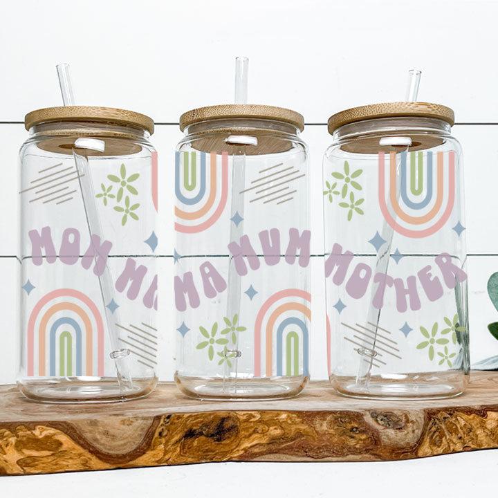 Mom Mama Mum Mother Frosted Glass Tumbler Libby Soda Can