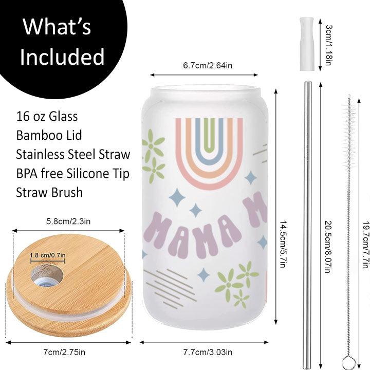 Mom Mama Mum Mother Frosted Glass Tumbler Libby Soda Can