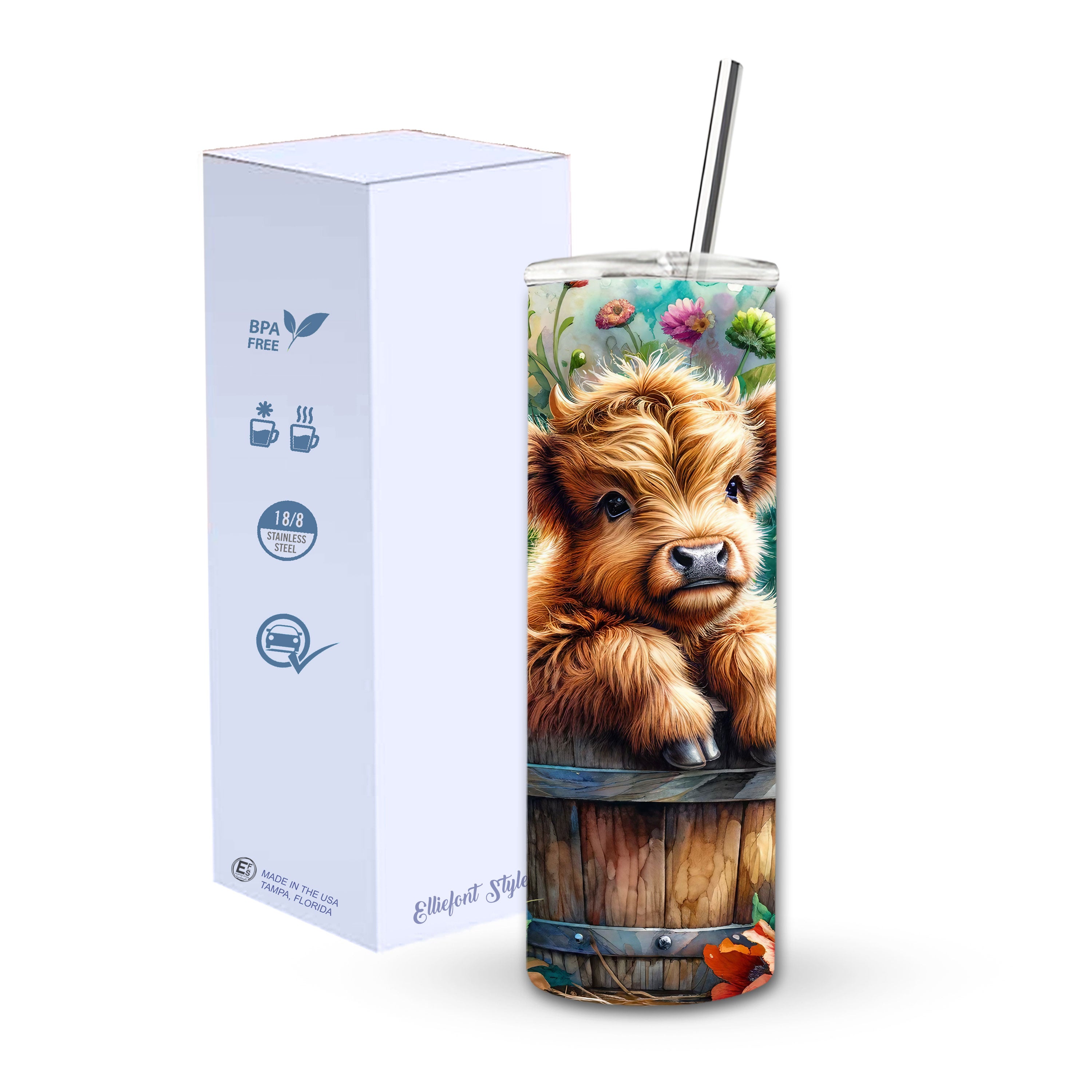 Baby Highland Cow Skinny Tumbler