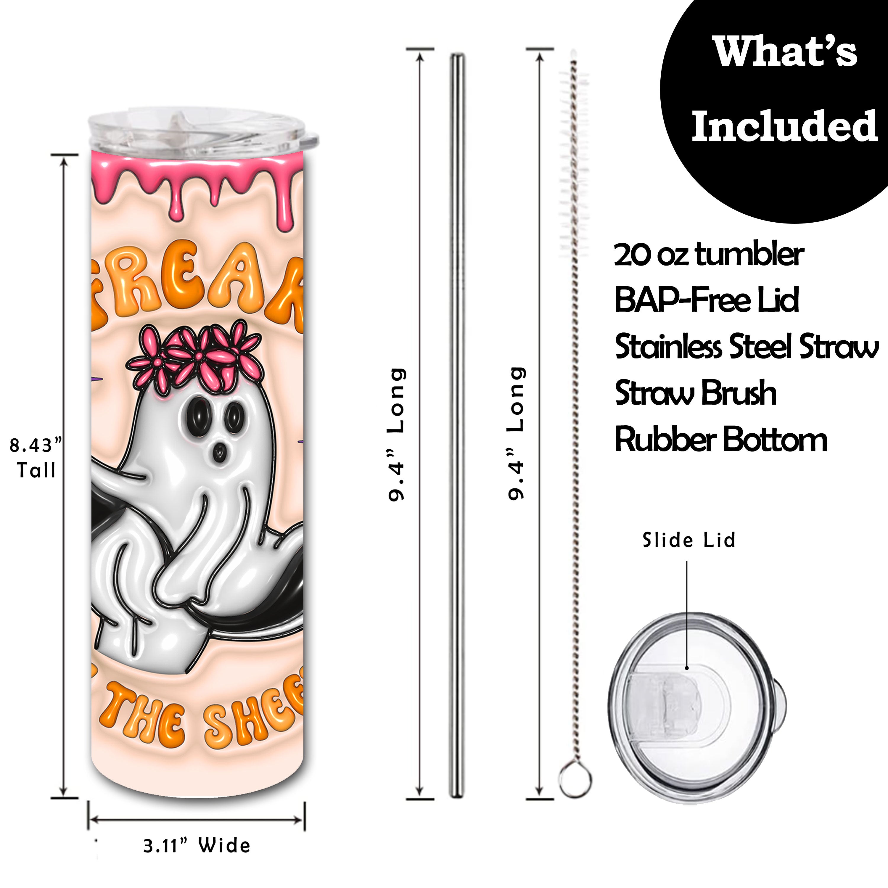Freak In The Sheets Skinny Tumbler