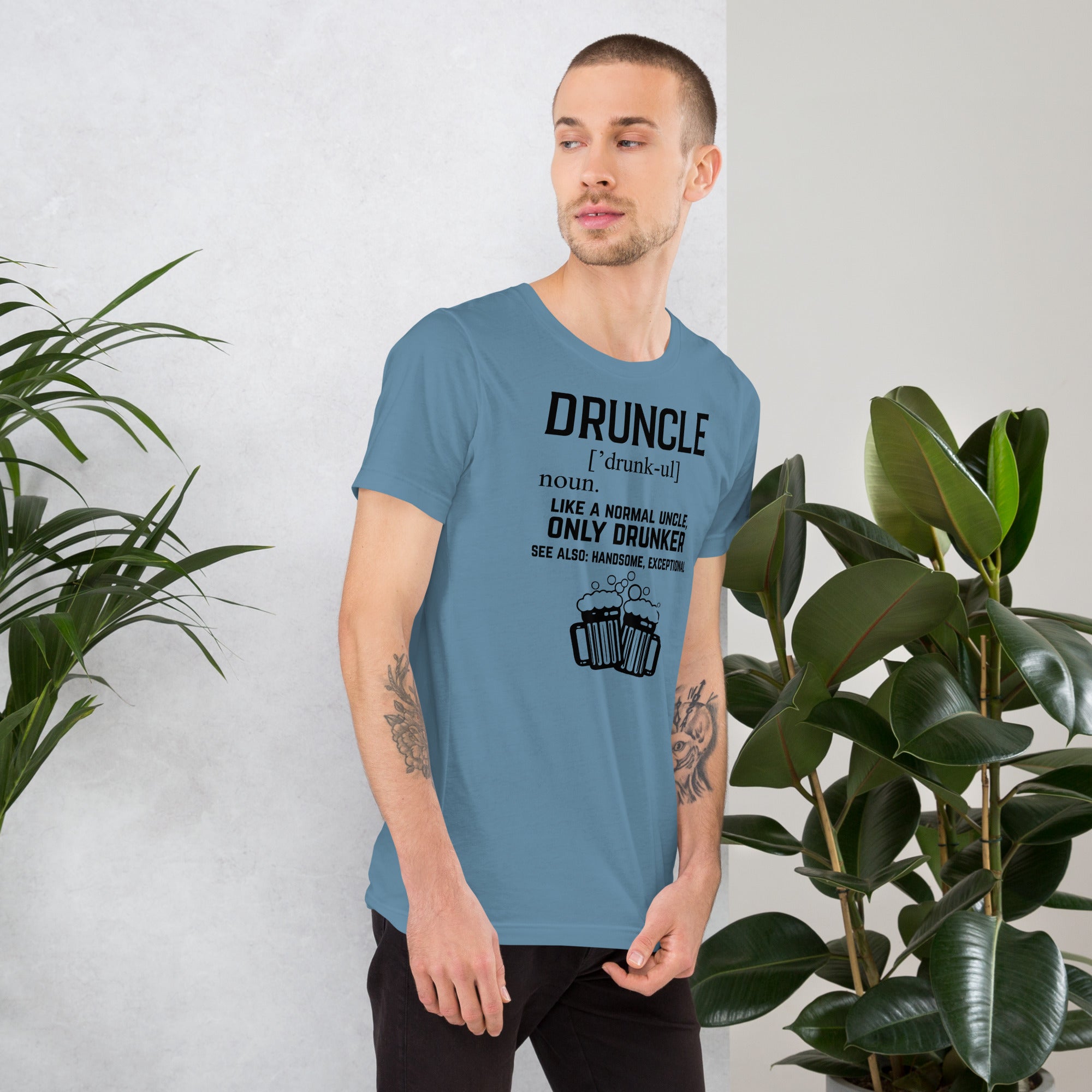 Bachelor party t-shirt featuring Druncle beer mug design