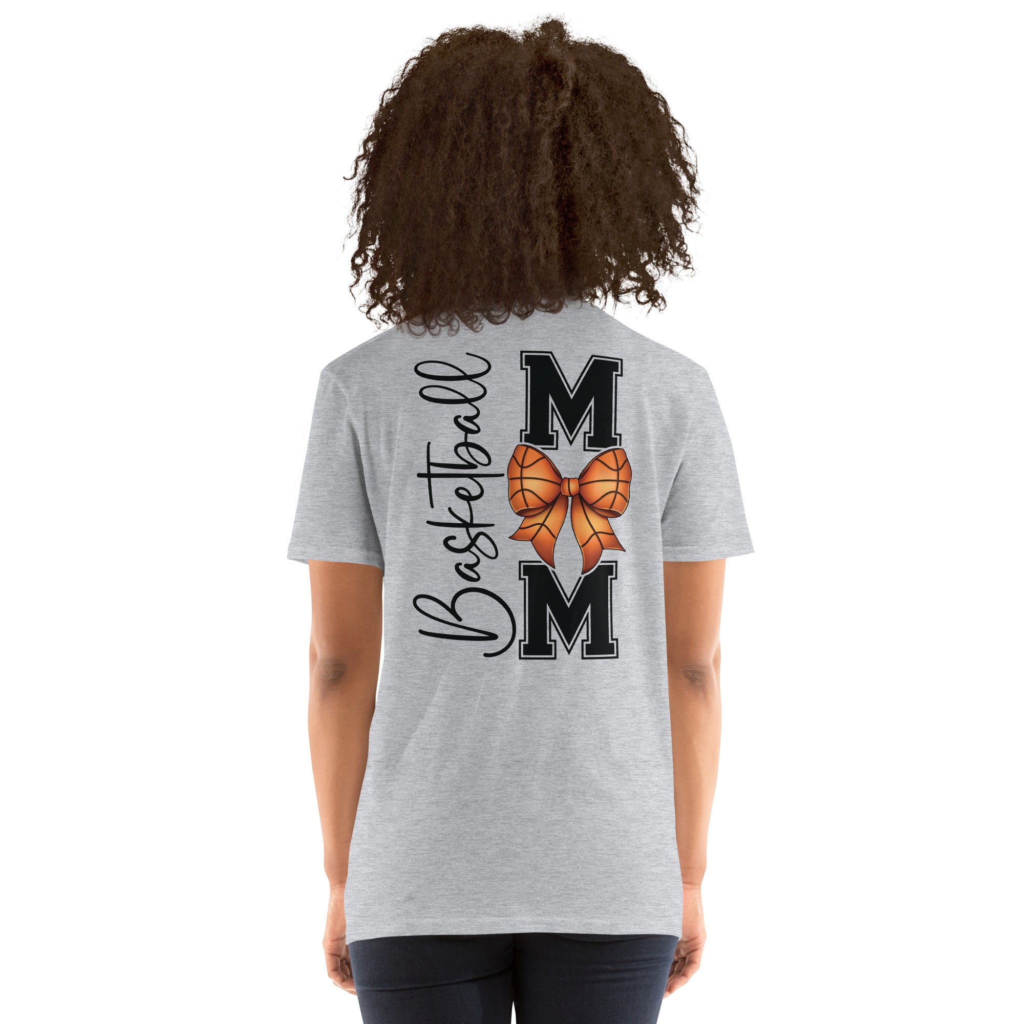 Back of Basketball Mom shirt with large Basketball Mom graphic
