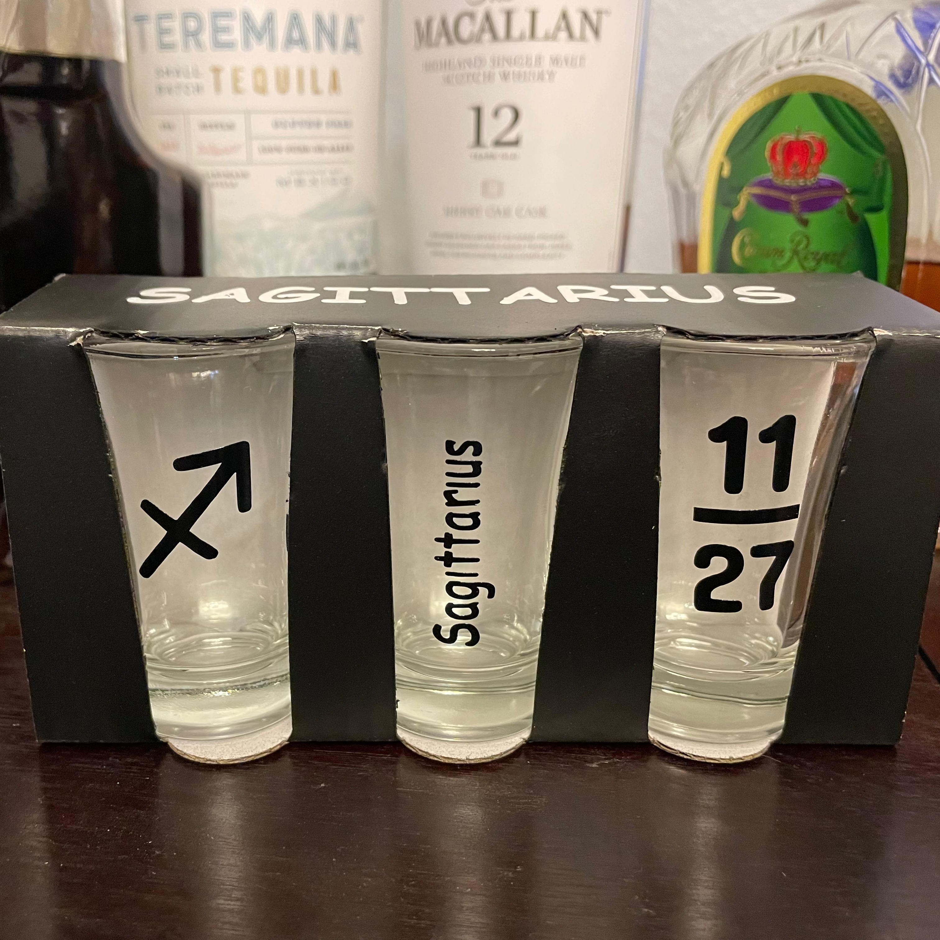 Engraved shot glass customized with birth date for a memorable birthday keepsake