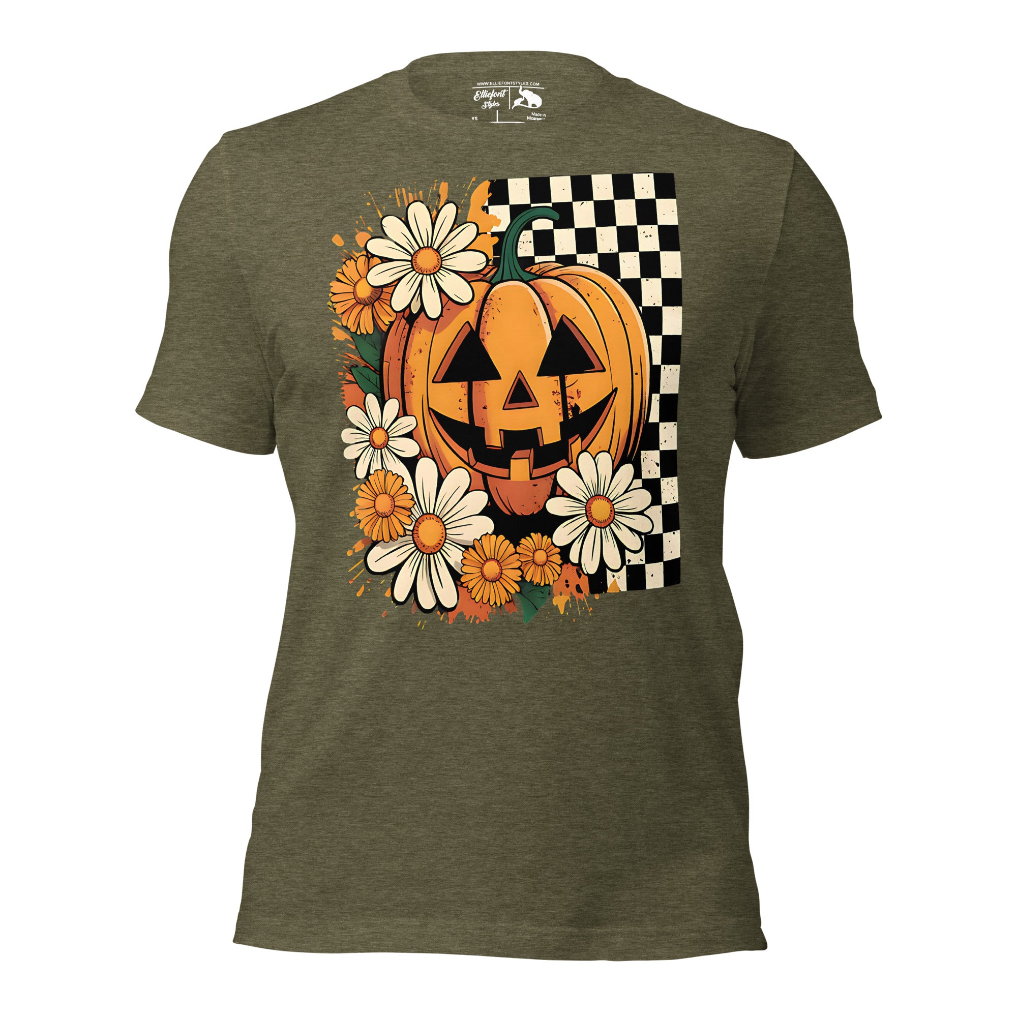 Boho autumn pumpkin floral top for stylish seasonal fashion lovers