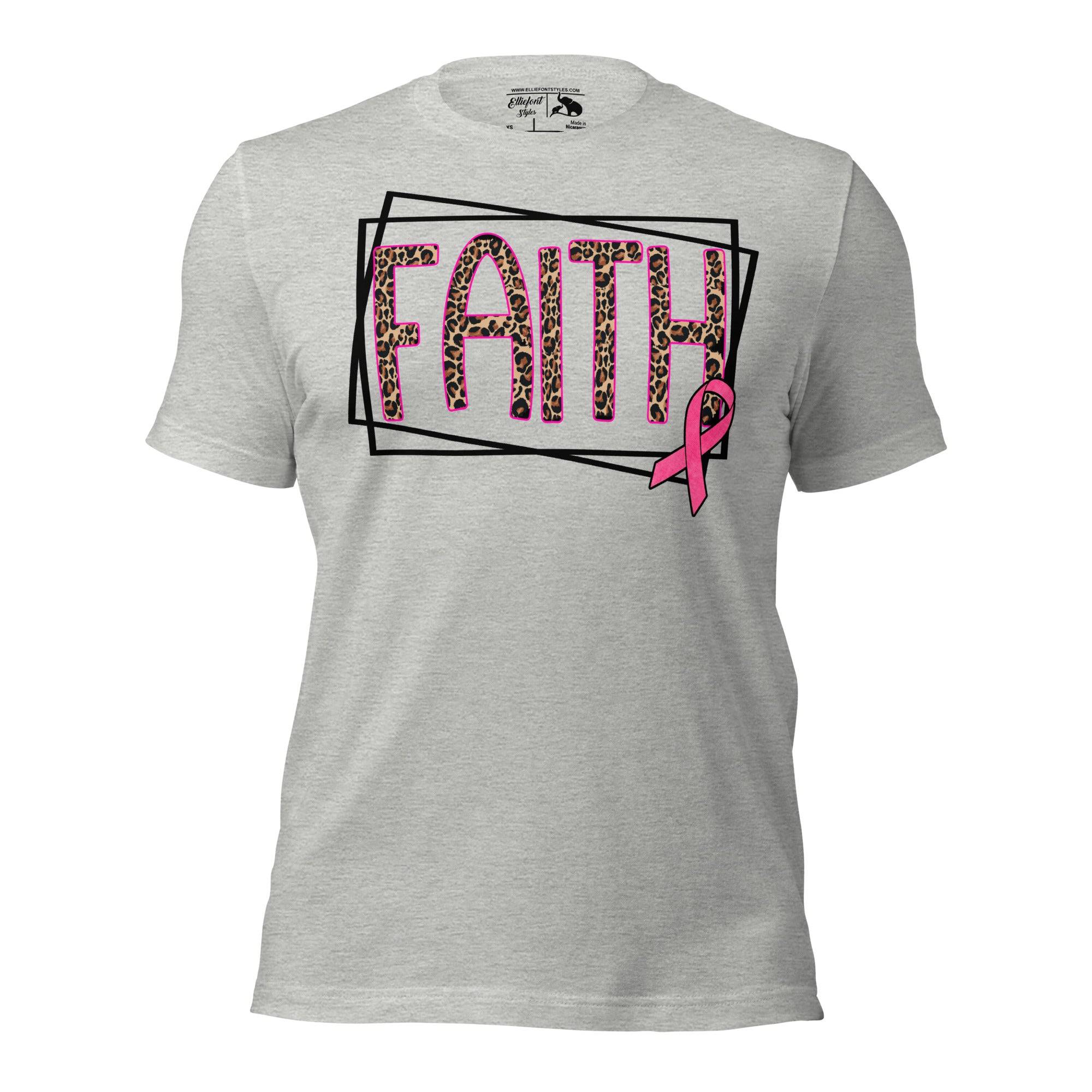 Faith shirt with pink cancer ribbon for breast cancer awareness