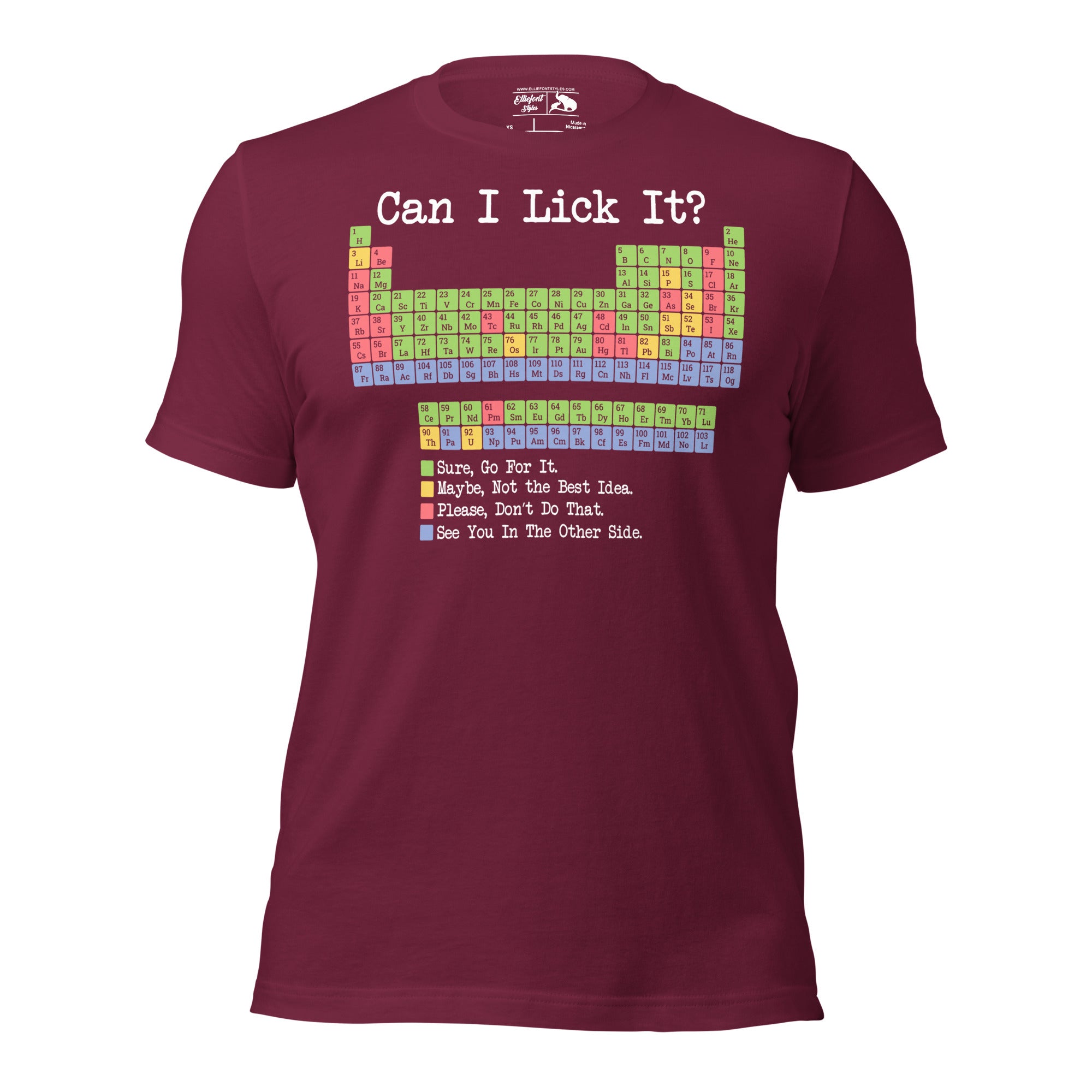 Funny gift shirt for chemistry teachers featuring periodic humor