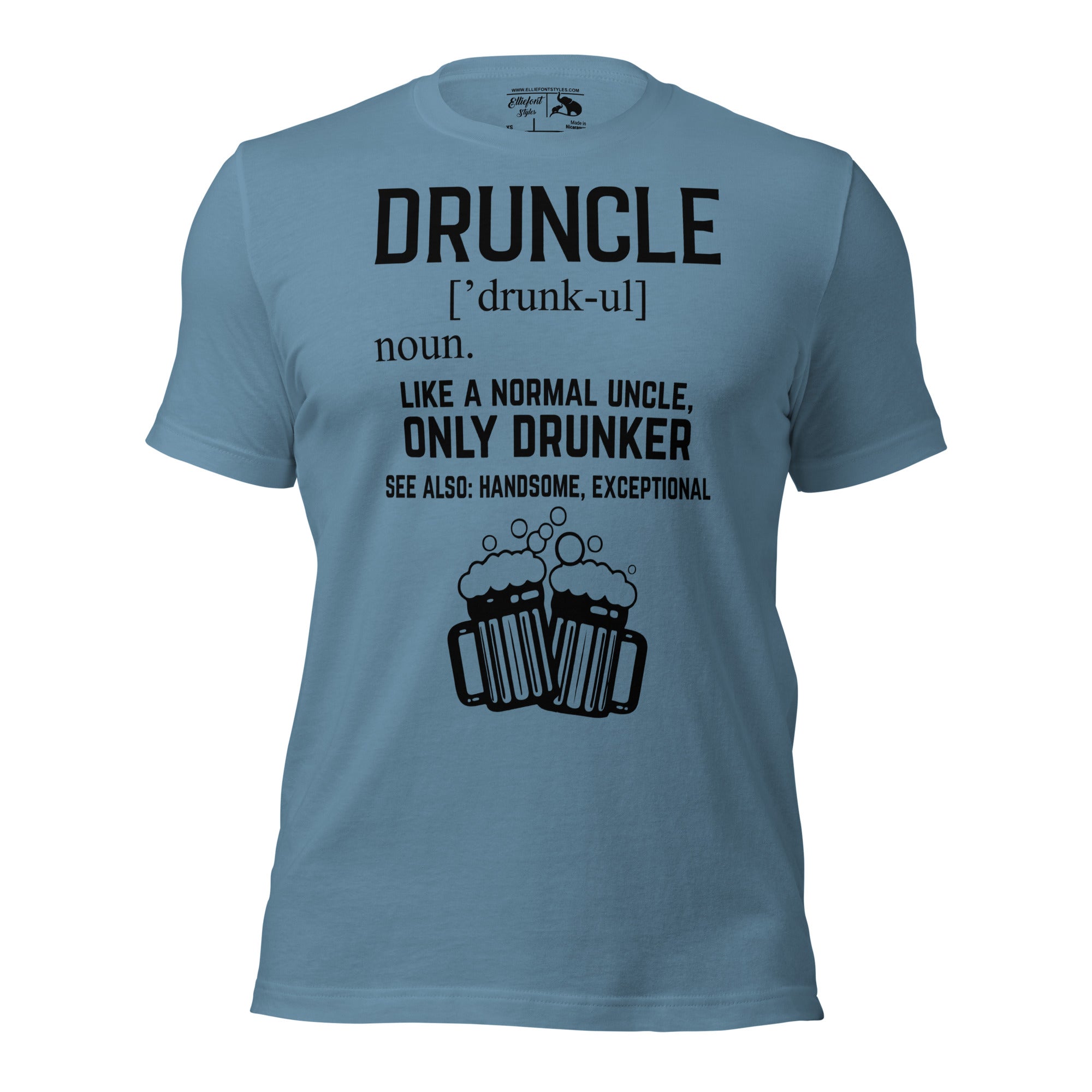 Christmas gag gift shirt for uncle with beer mugs design