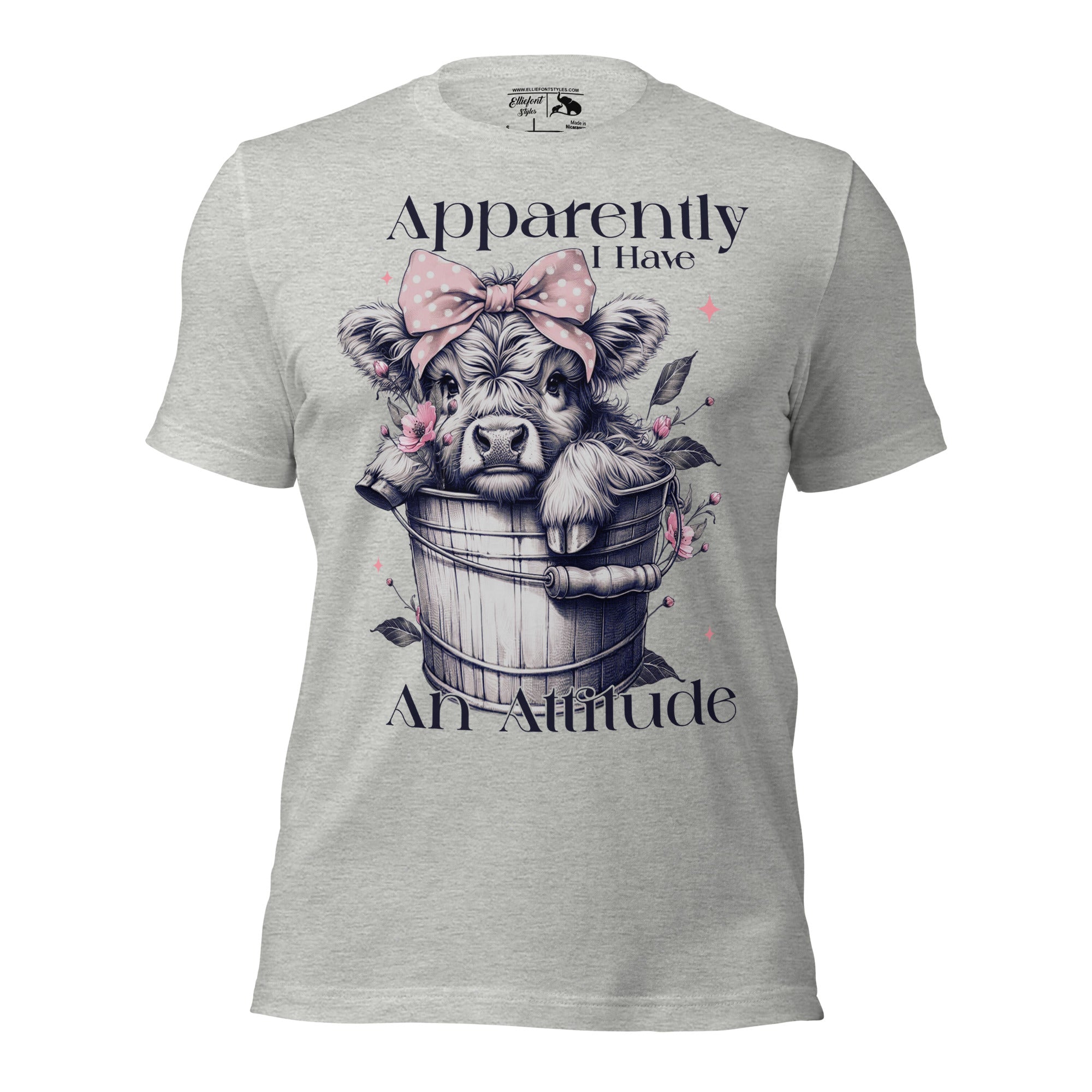 Cute cow shirt Apparently I Have an Attitude funny tee