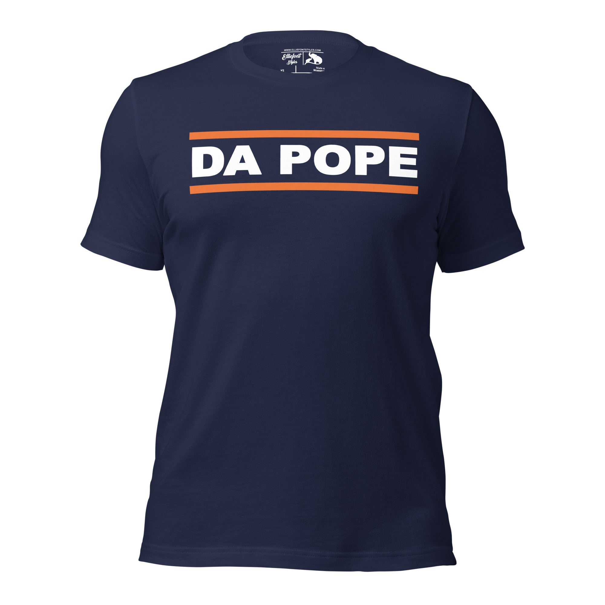 Funny Catholic shirt with Da Pope in retro Chicago-style font