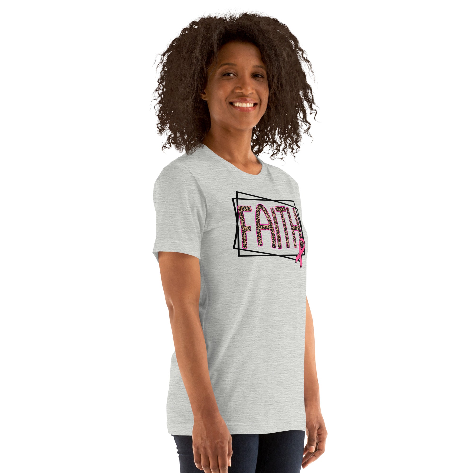 Faith pink ribbon shirt as a gift for breast cancer fighters