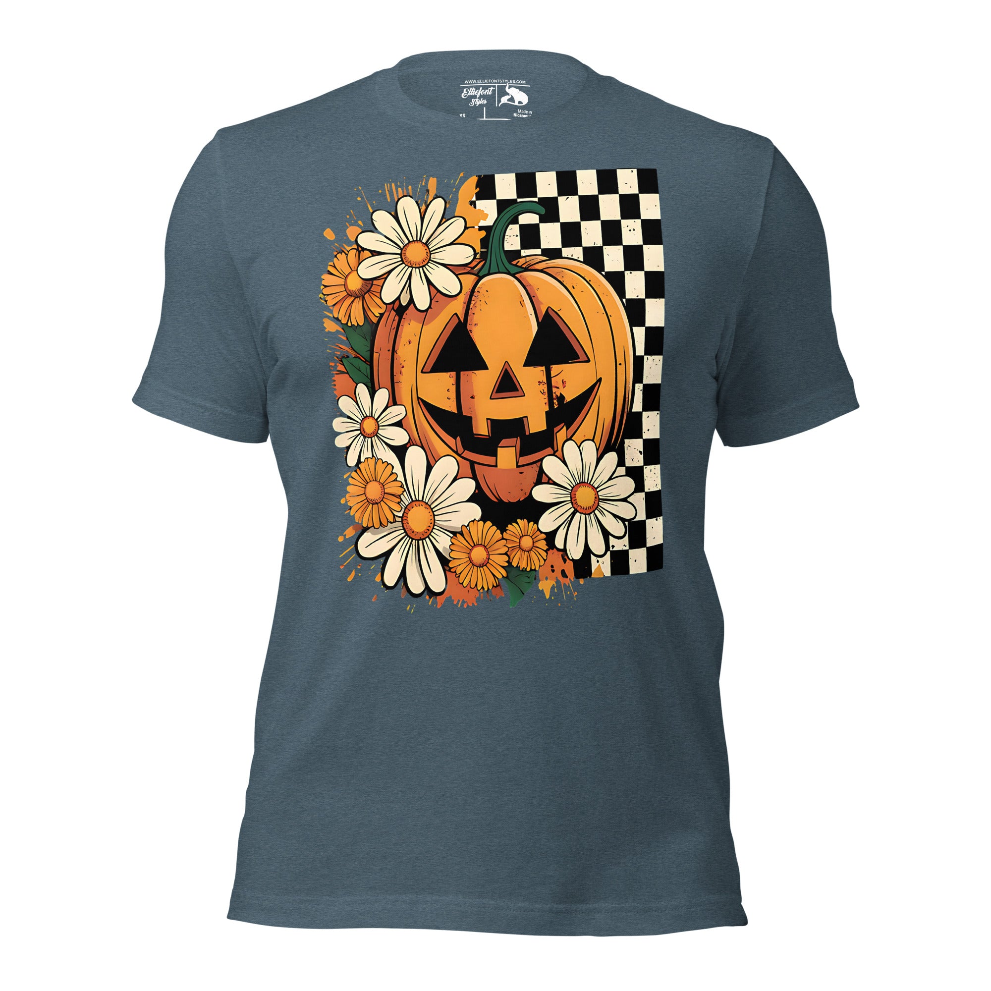 Floral pumpkin vintage aesthetic tee perfect for Thanksgiving outfit ideas