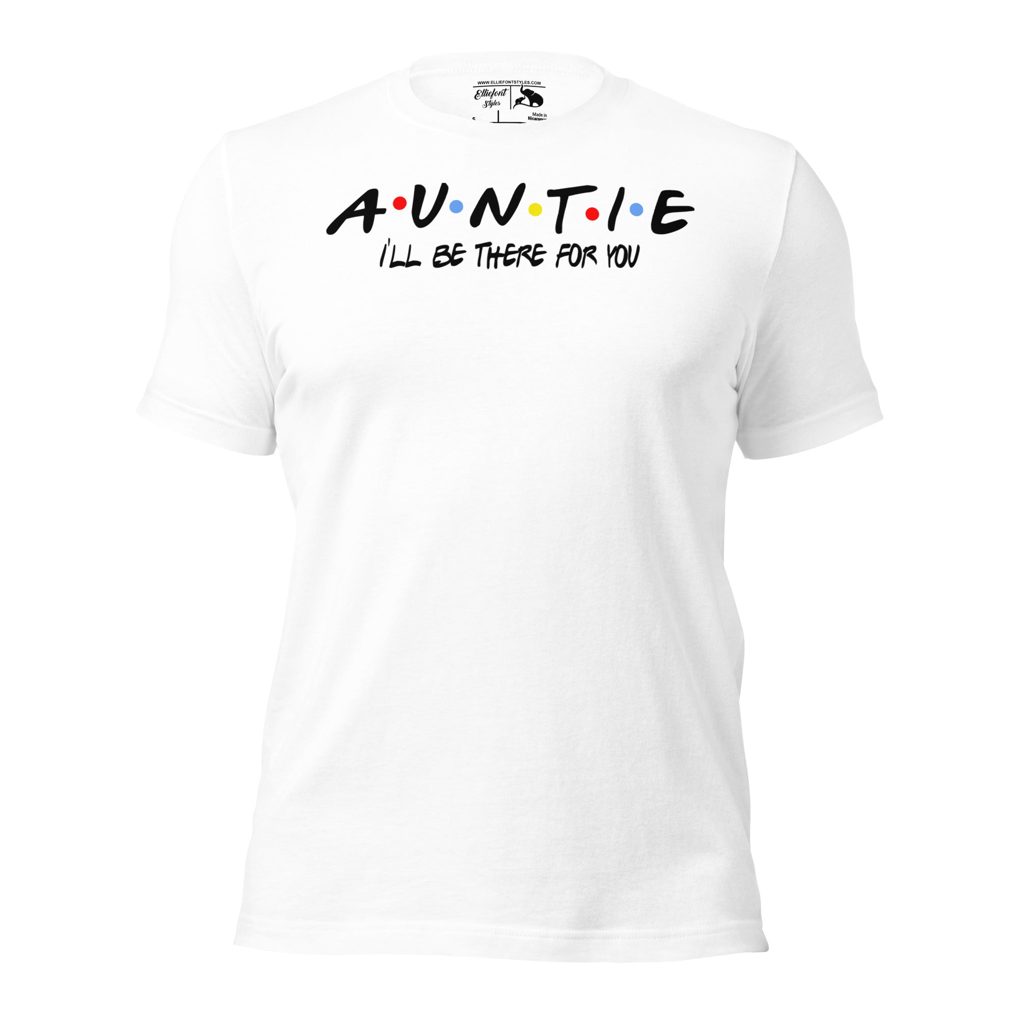 Fun Auntie gift shirt with friendship theme and sweet saying
