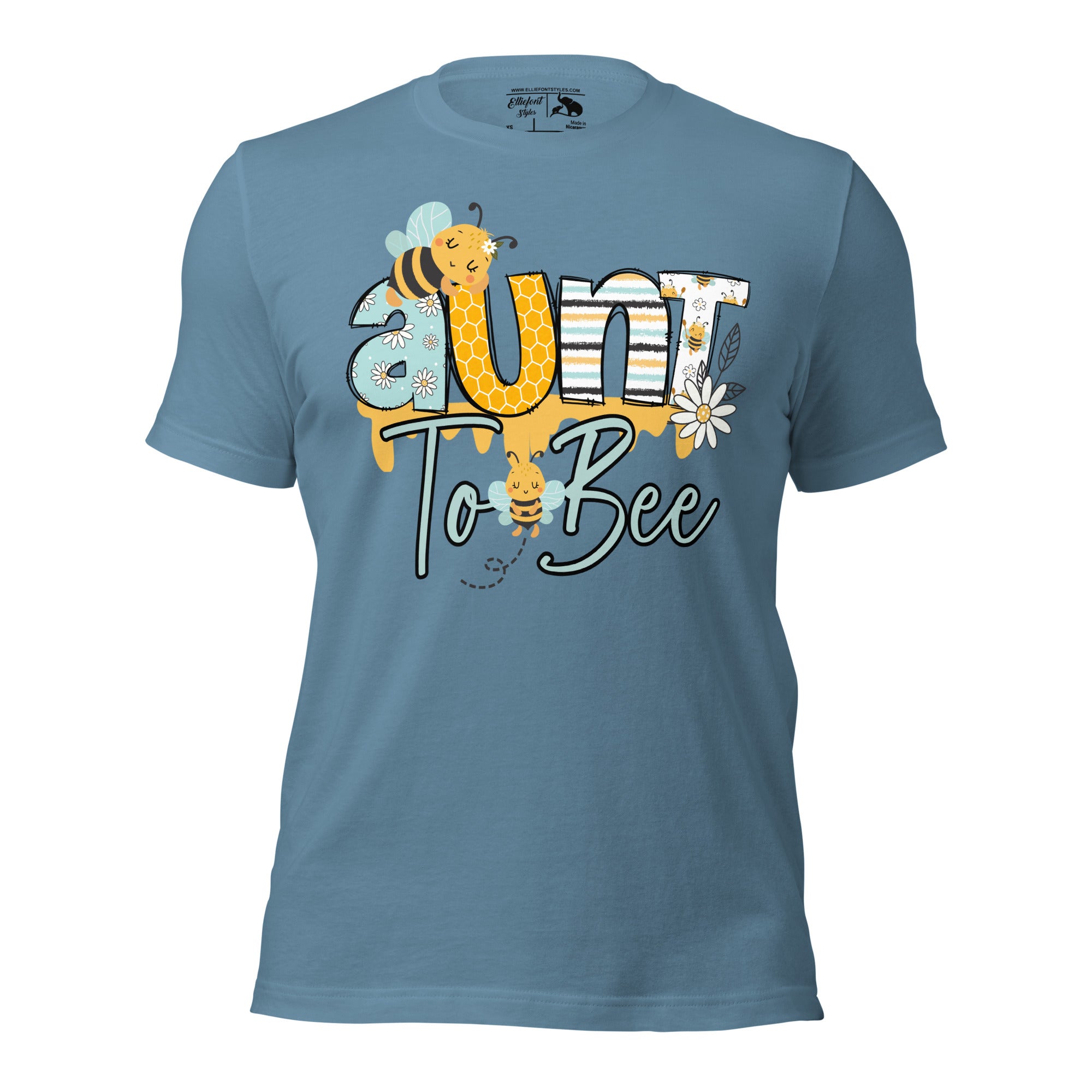 Fun baby announcement t-shirt Aunt To Bee with bee-inspired design