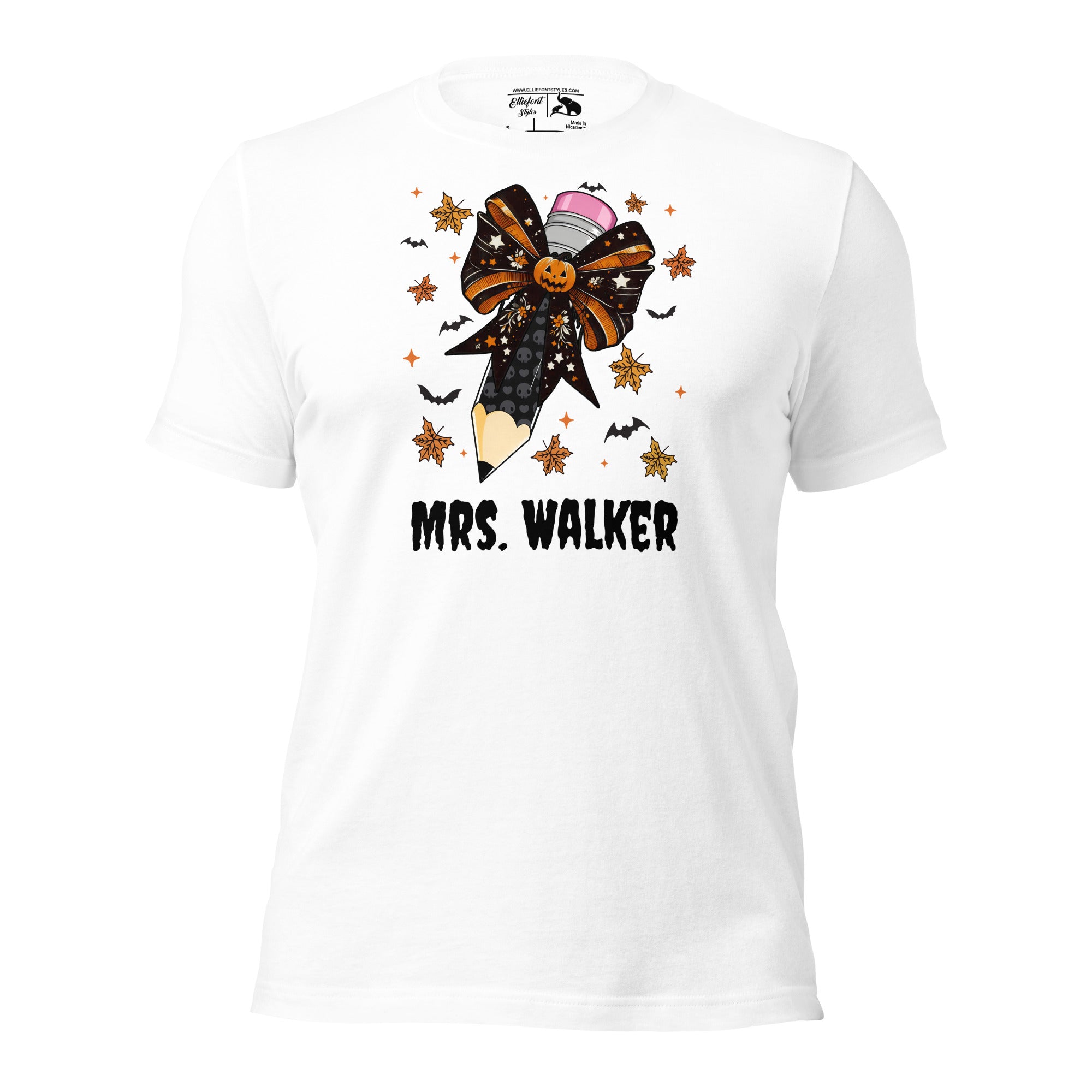 Funny Halloween shirt for teachers with customized pencil design