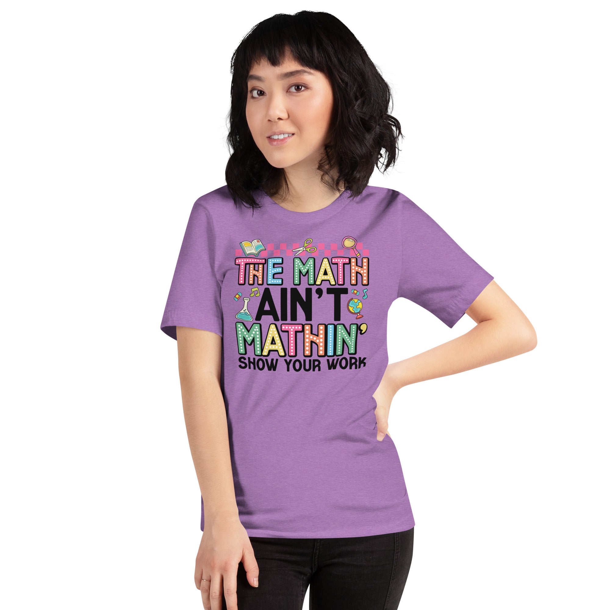 Funny math shirt for educators with bold retro type