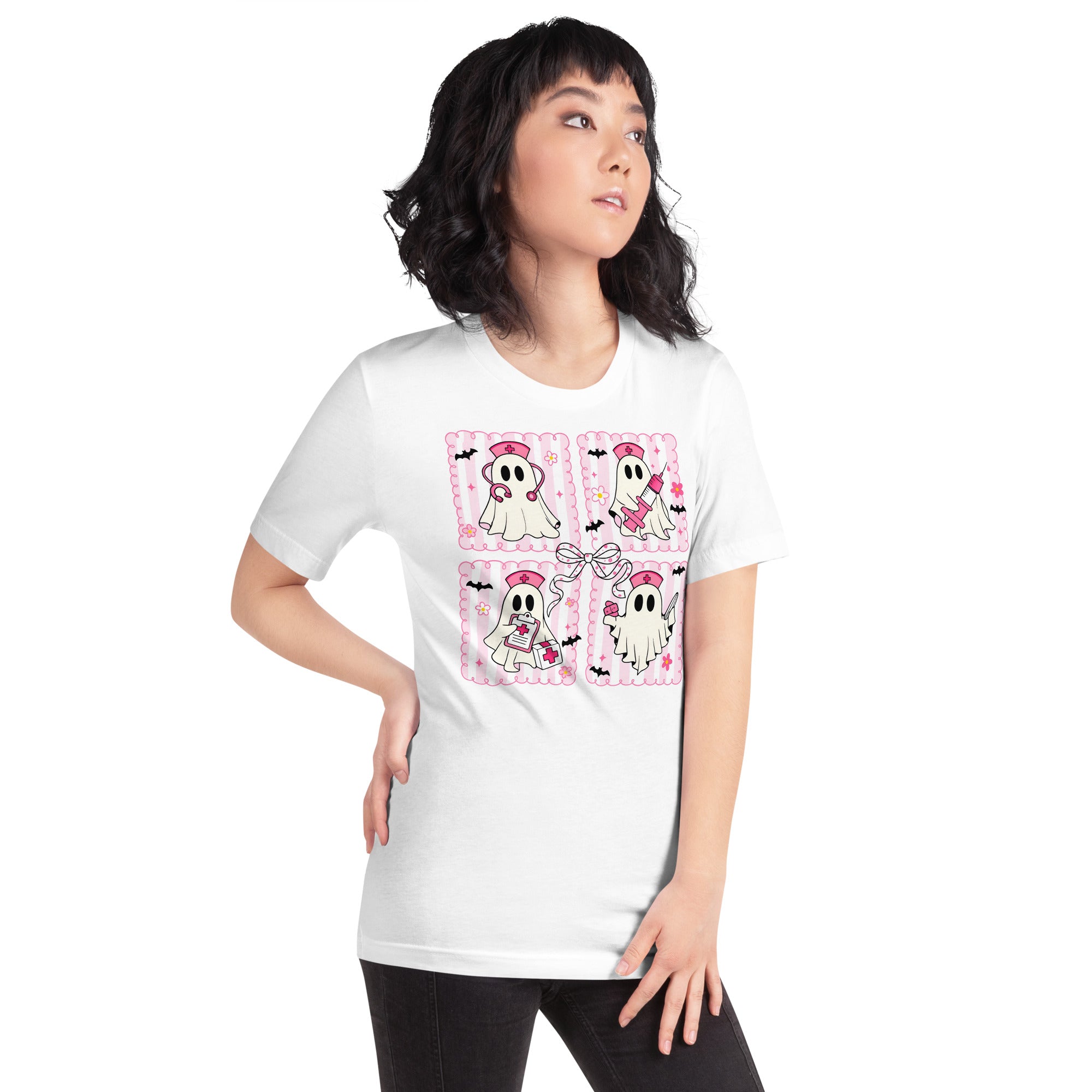 Funny medical gift shirt with ghost nurses graphic for Halloween