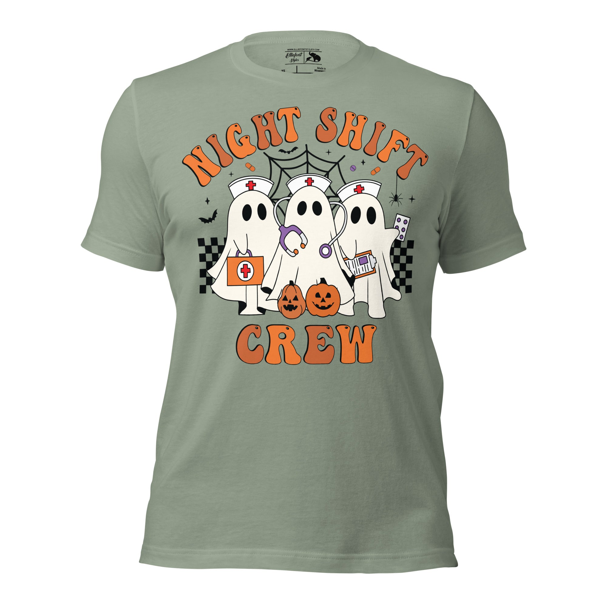 Ghost nurse Halloween shirt with Night Shift Crew design