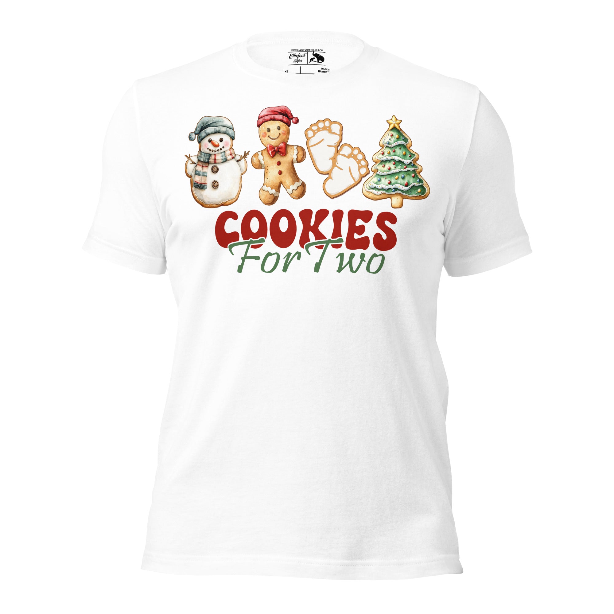 Gift idea for Christmas pregnancy reveal shirt featuring cookies design