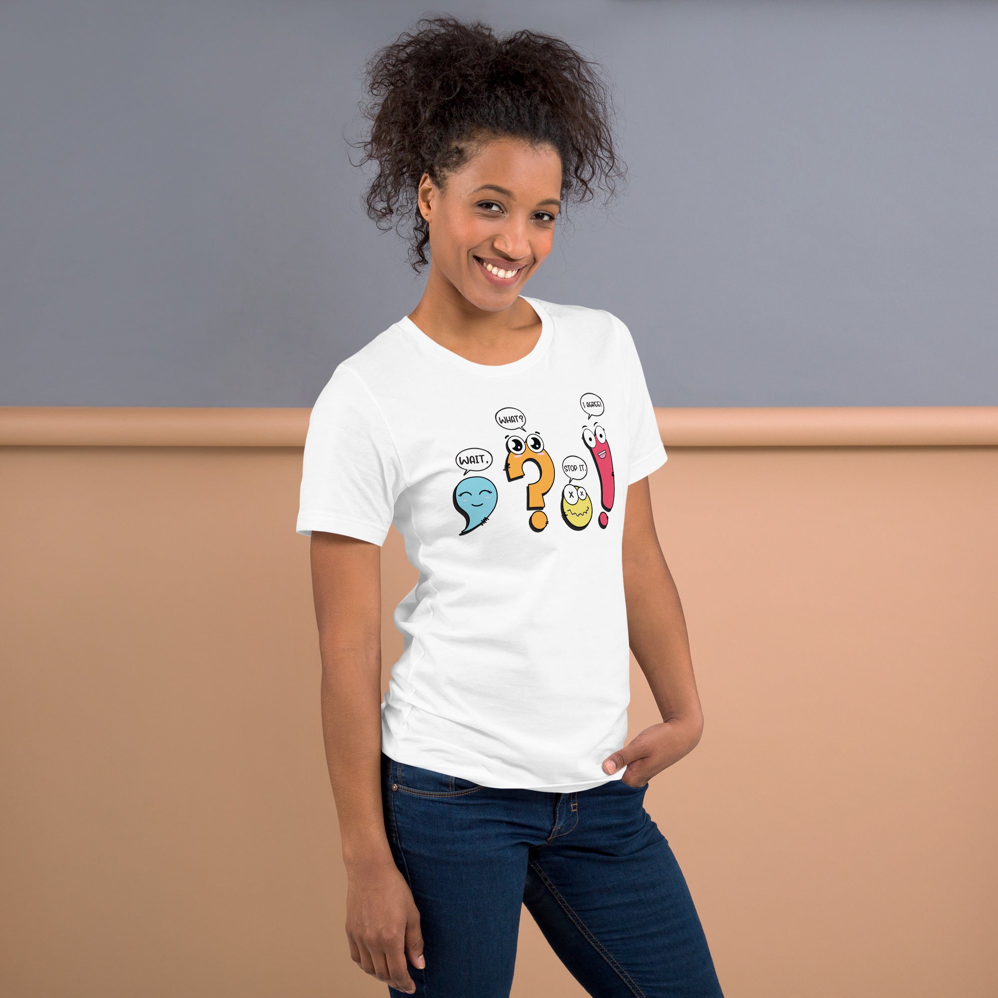 Grammar humor shirt for teachers with punctuation personality
