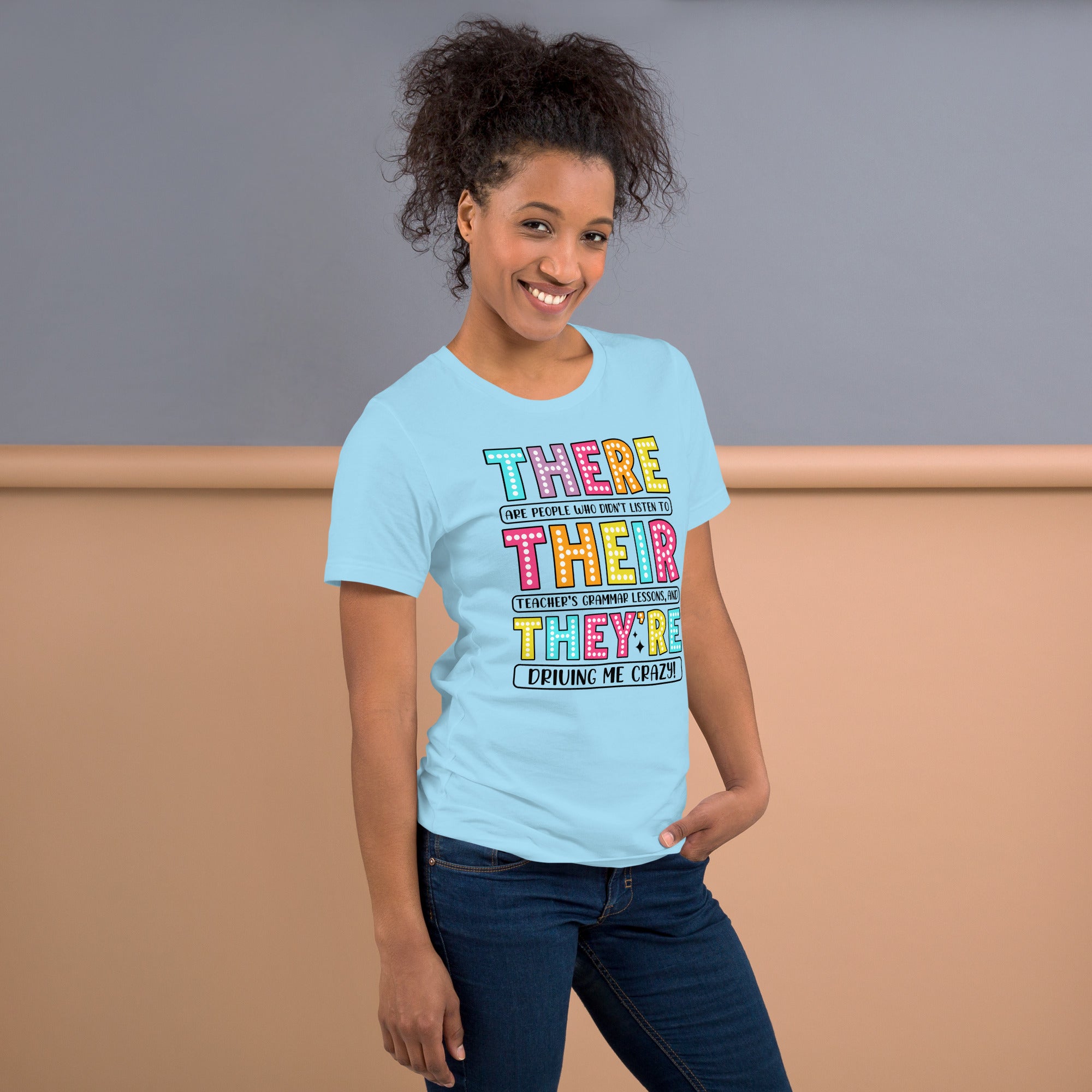 Graphic tee for English teachers with homophone joke